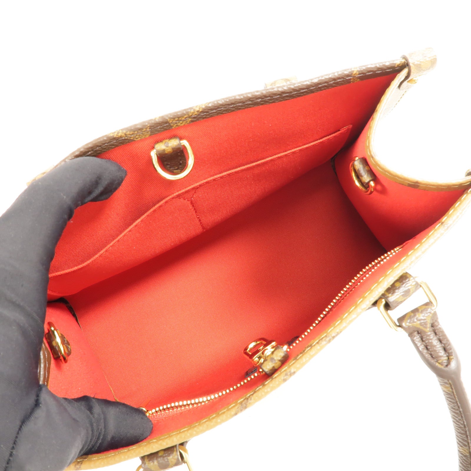 LOUIS VUITTON Monogram Giant OnTheGo PM金扣手挽肩背兩用袋棕色