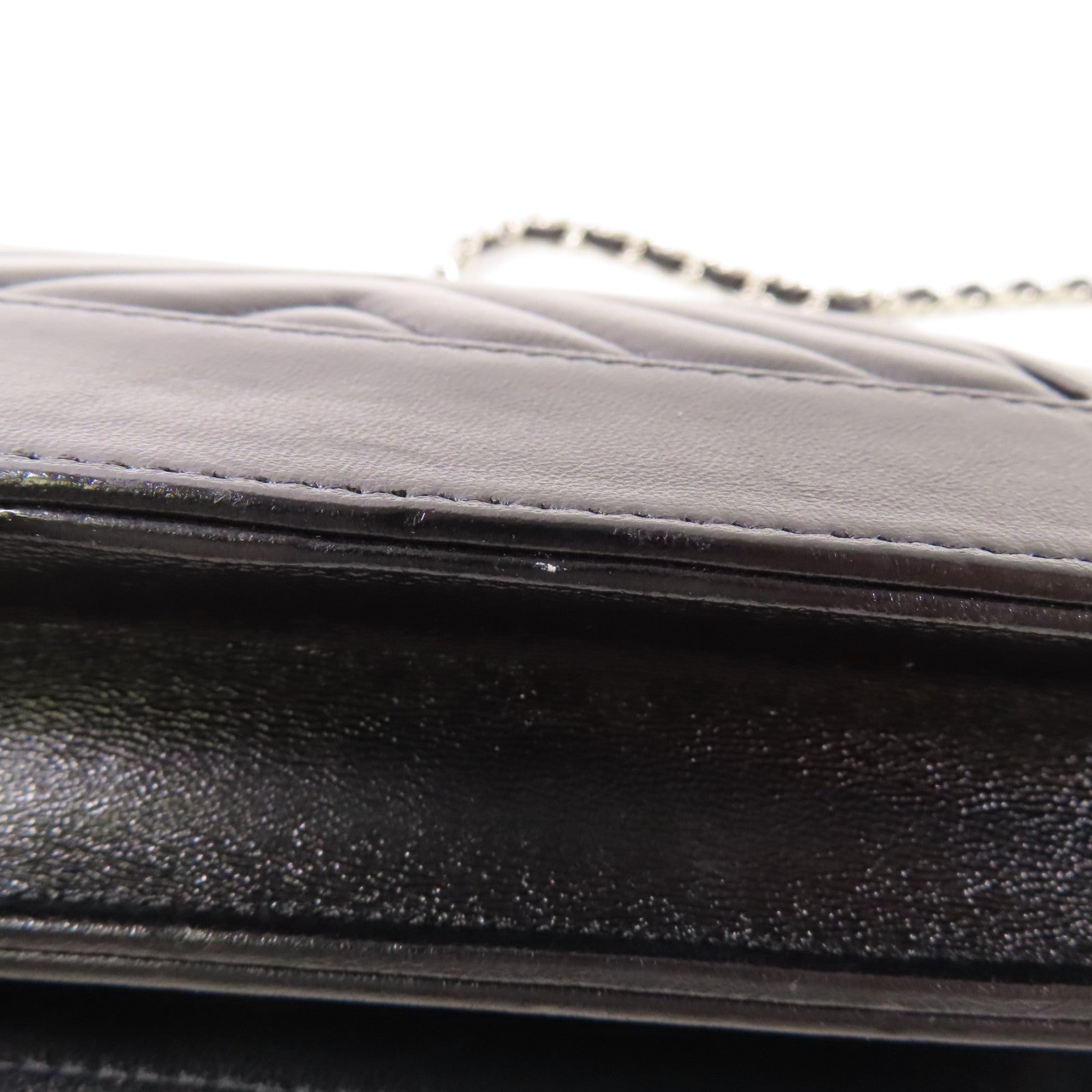 CHANEL 【激減優惠】羊皮皮革WOC Wallet On Chain銀扣鏈帶肩背袋