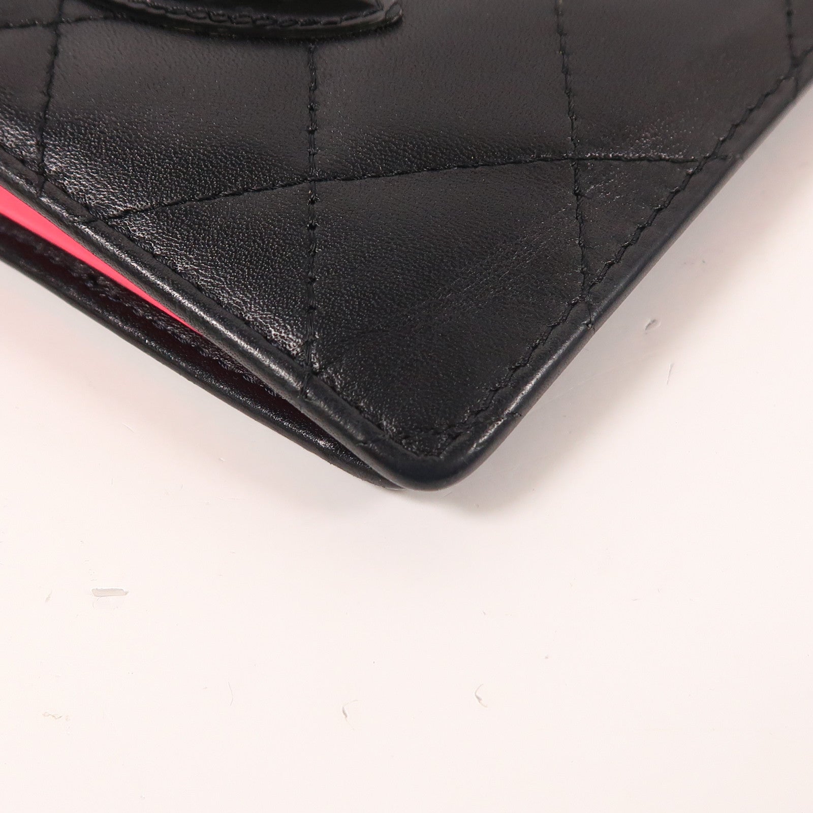 CHANEL 羊皮皮革Cambon Wallet銀扣長錢包