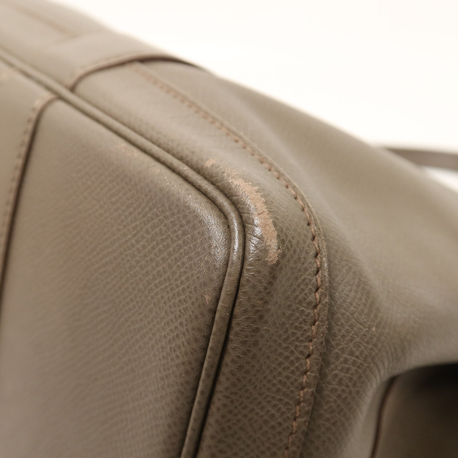 HERMES Epsom皮革Garden Party TPM銀扣手挽袋Etain