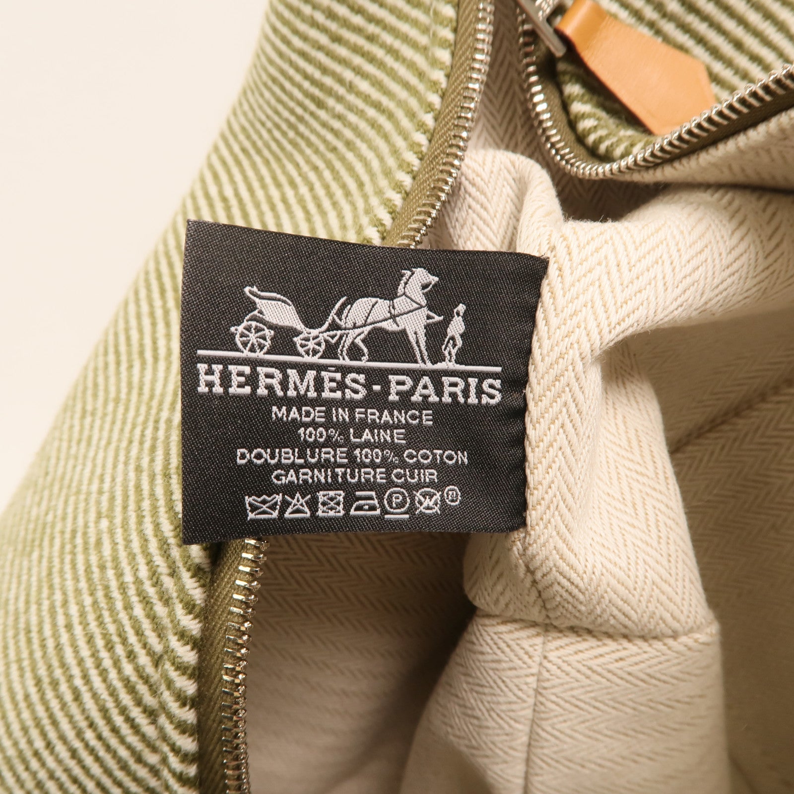 HERMES 帆布Bride a Brac銀扣手挽袋