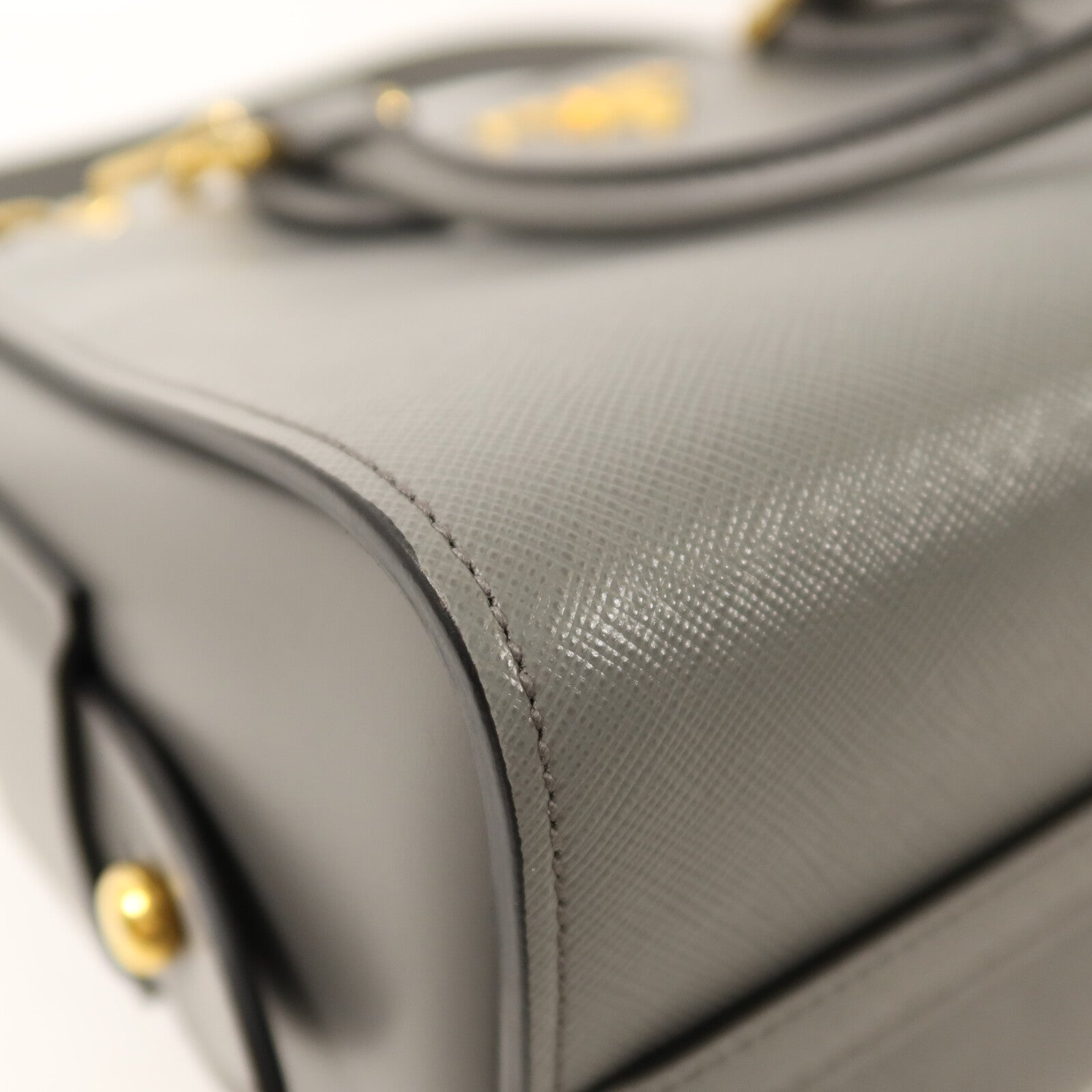 PRADA 牛皮皮革Borsa A mano金扣手挽肩背兩用袋