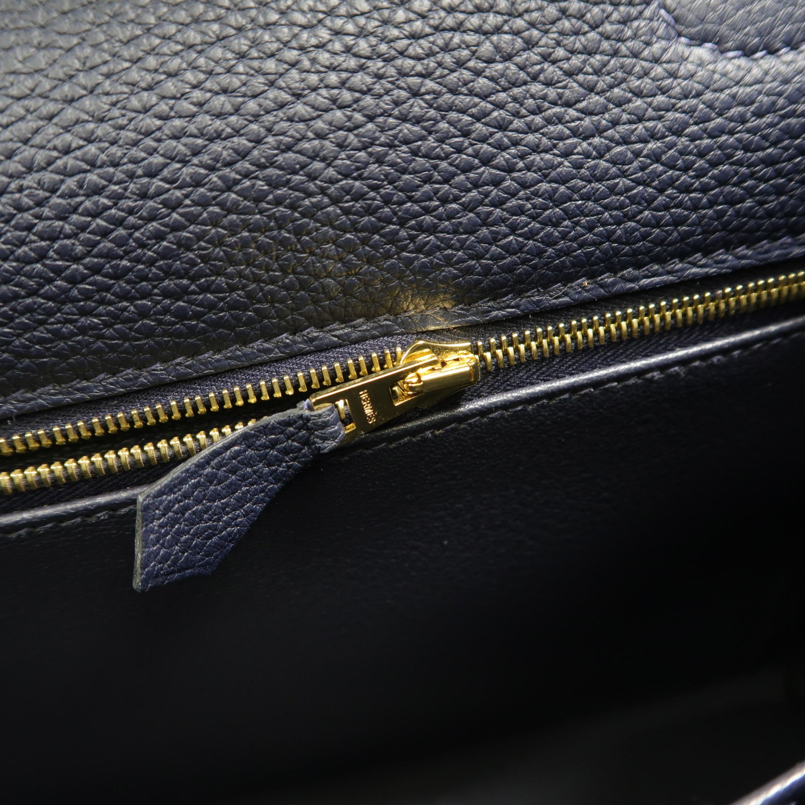 HERMES Togo皮革Kelly 28手挽肩背兩用袋Bleu Nuit