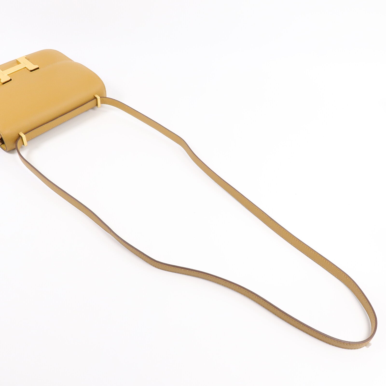 HERMES Epsom皮革Constance Mini肩背袋Sesame