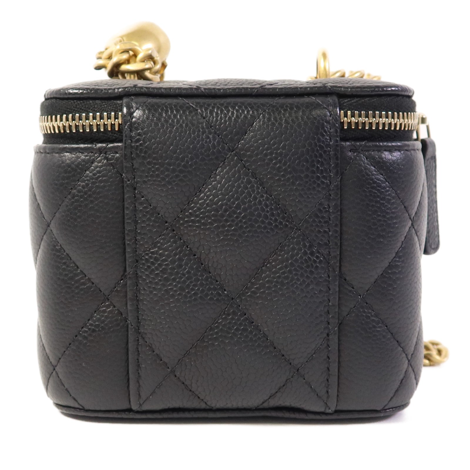 CHANEL 牛皮皮革Vanity Case金扣鏈帶肩背袋