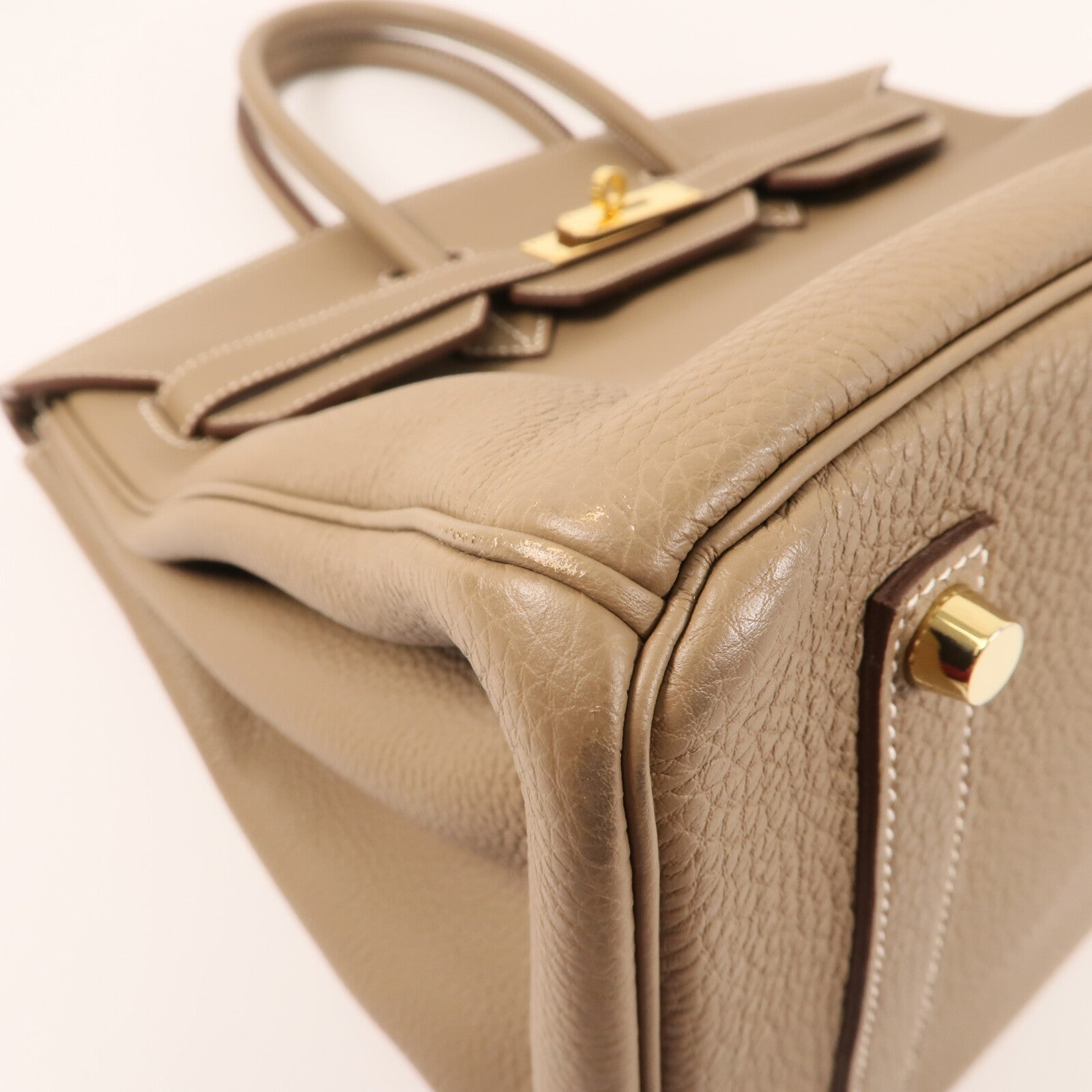 HERMES Togo皮革Birkin 35金扣手挽袋Etoupe