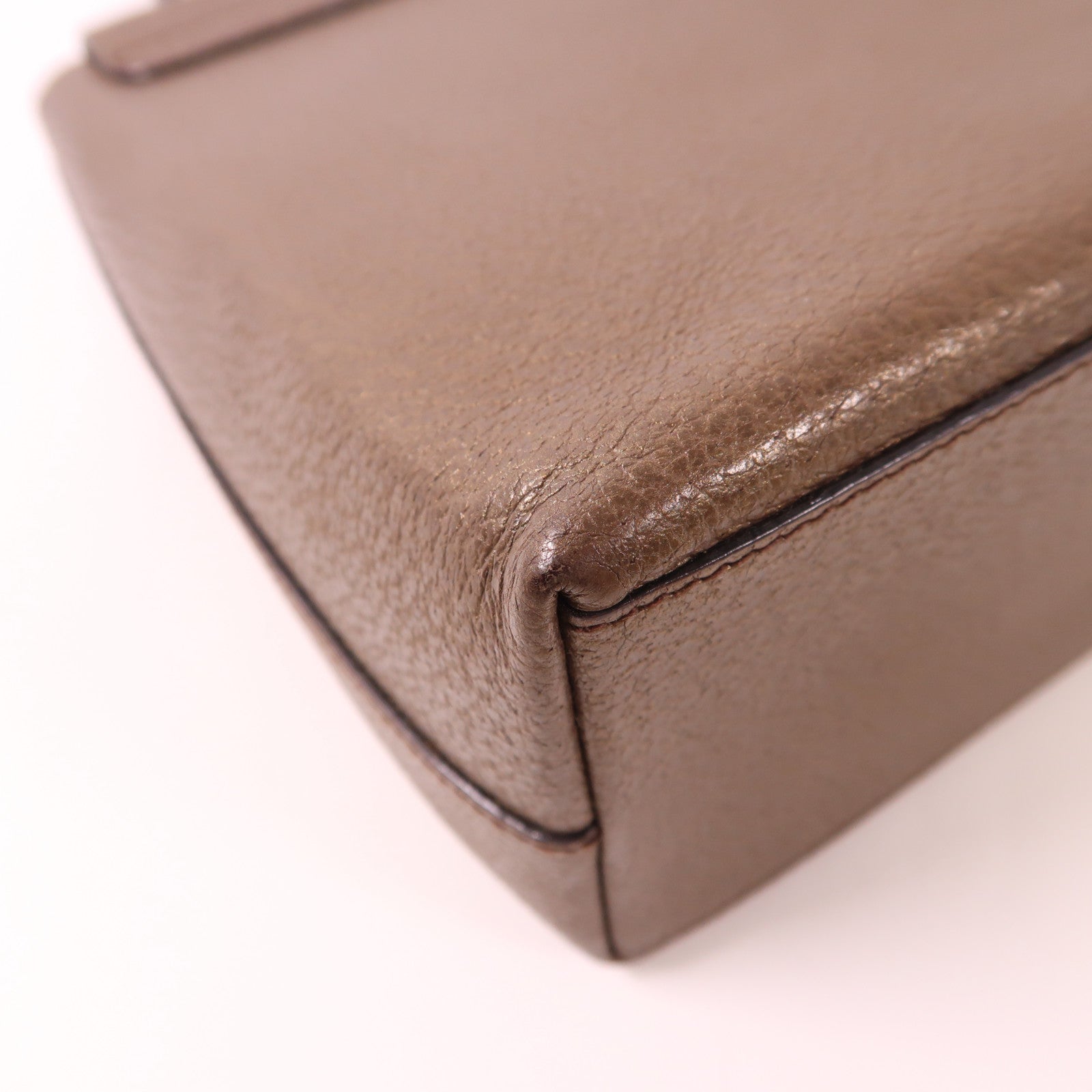 GUCCI GG GHW Vintage Handbag 0013444 Calfskin Leather Brown