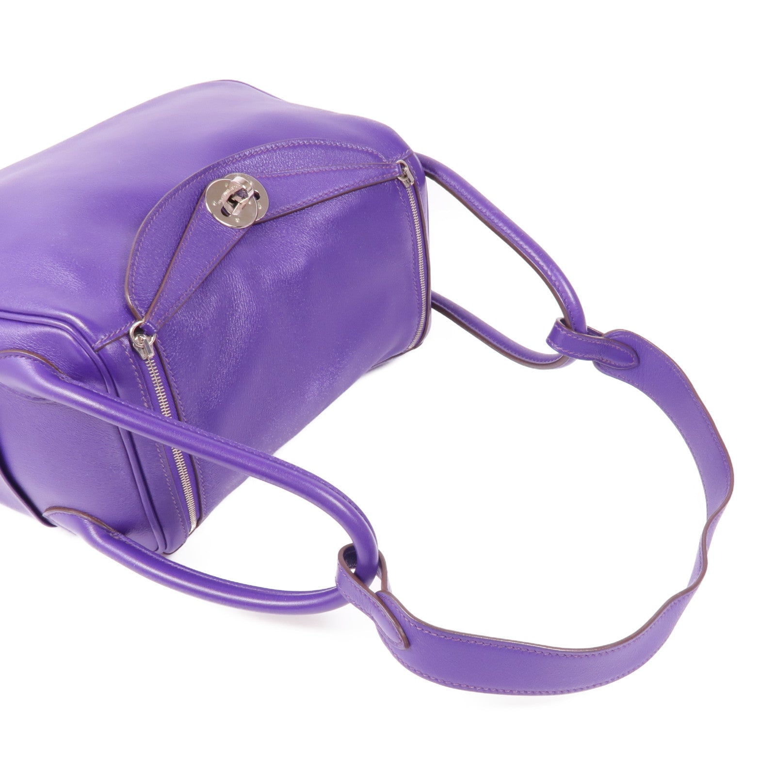 HERMES Swift皮革Lindy 26銀扣手挽肩背兩用袋Cassis