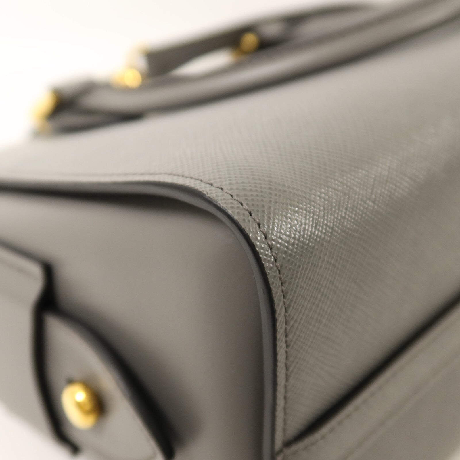 PRADA 牛皮皮革Borsa A mano金扣手挽肩背兩用袋
