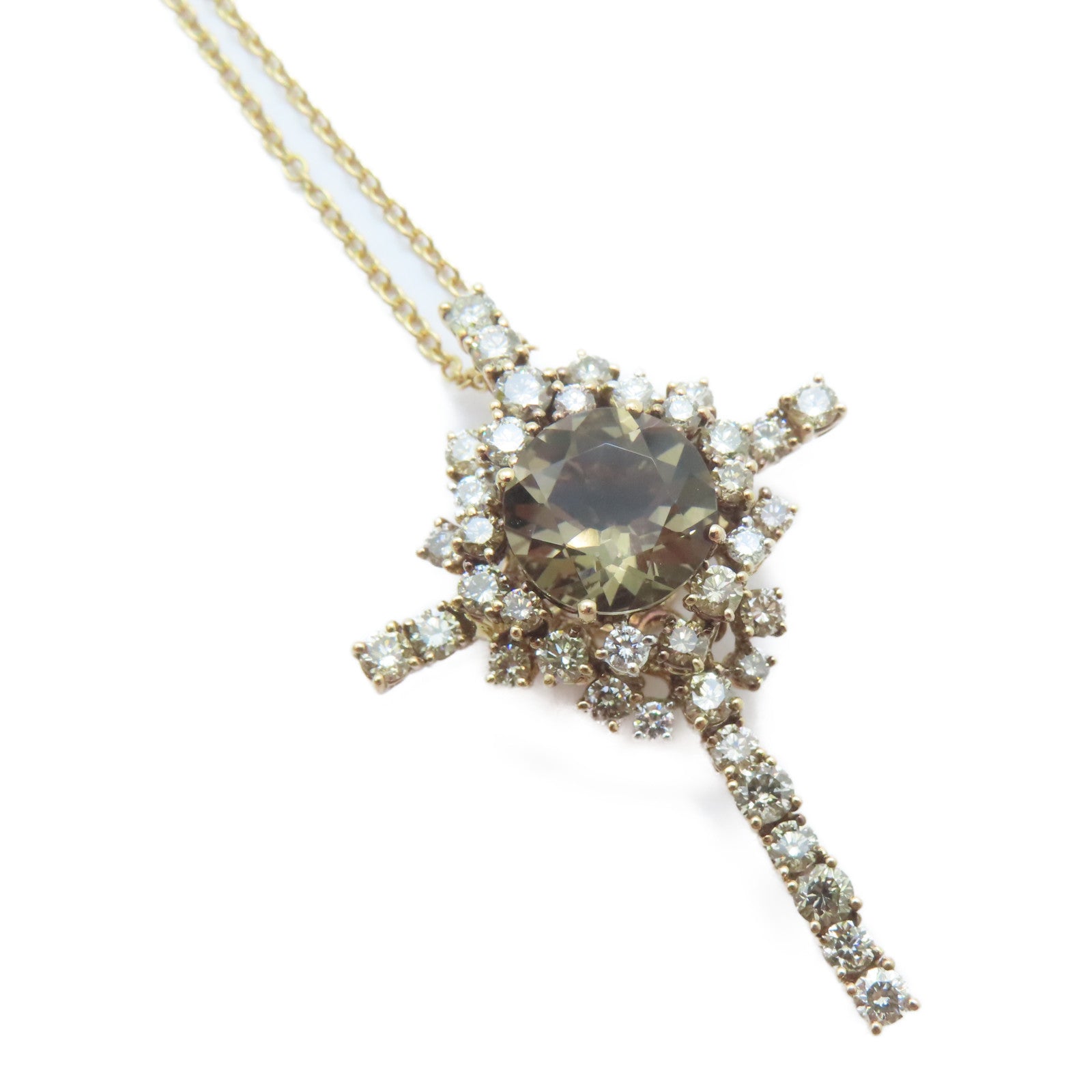 Damiani 18K玫瑰金Smokey Quartz/Diamond Necklace項鍊