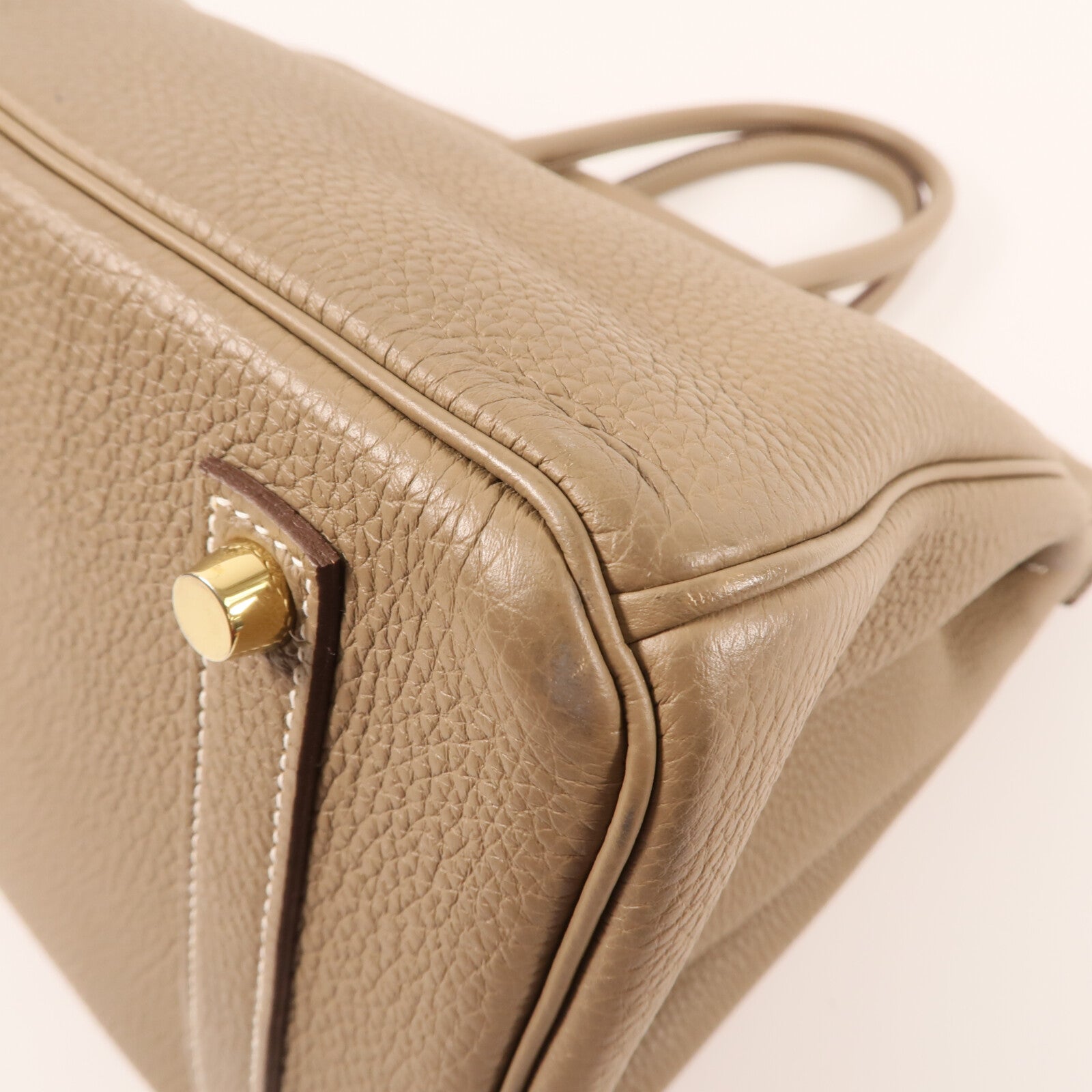 HERMES Togo皮革Birkin 35金扣手挽袋Etoupe