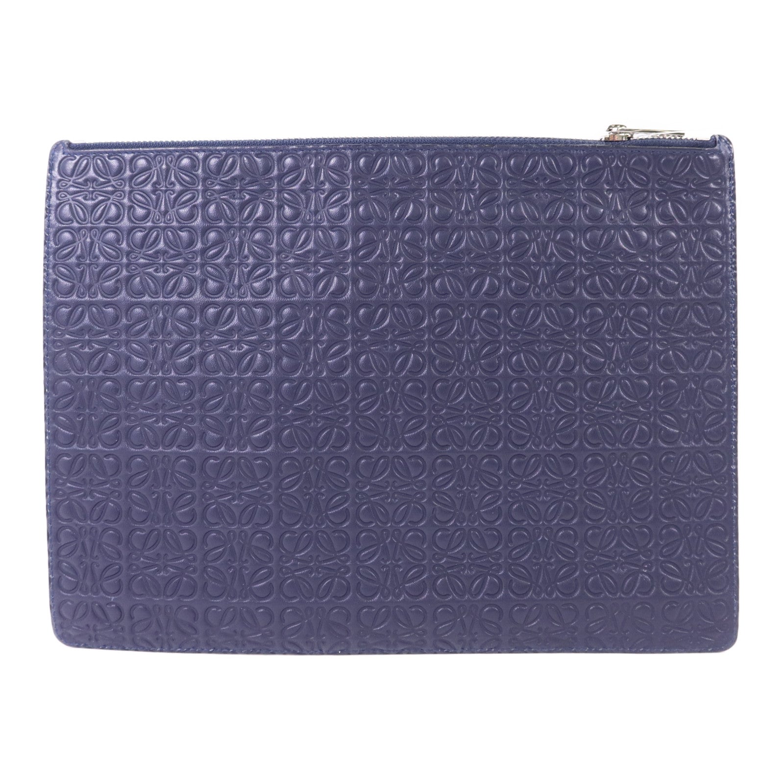 LOEWE 牛皮皮革Pouch銀扣小袋