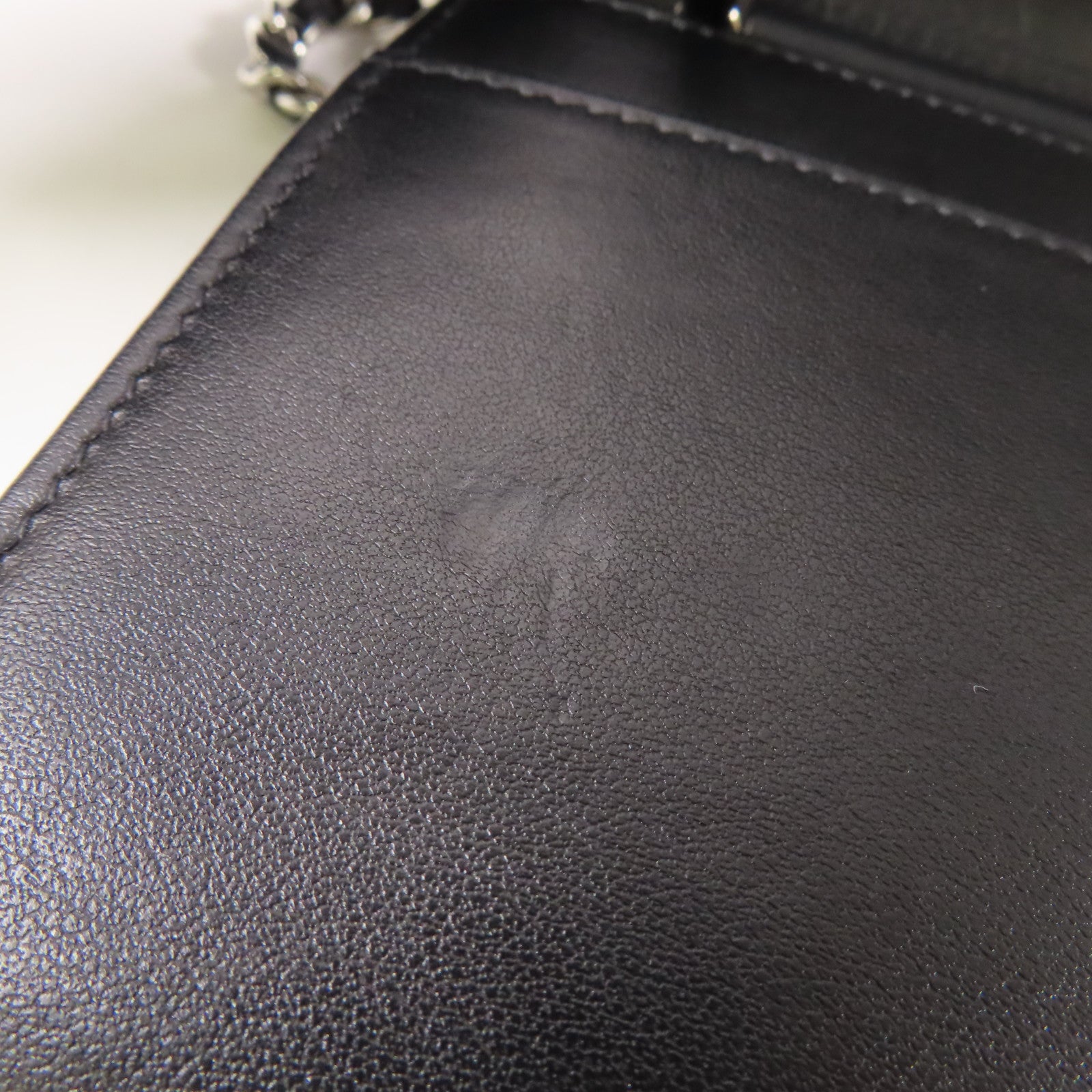 CHANEL 【激減優惠】羊皮皮革WOC Wallet On Chain銀扣鏈帶肩背袋