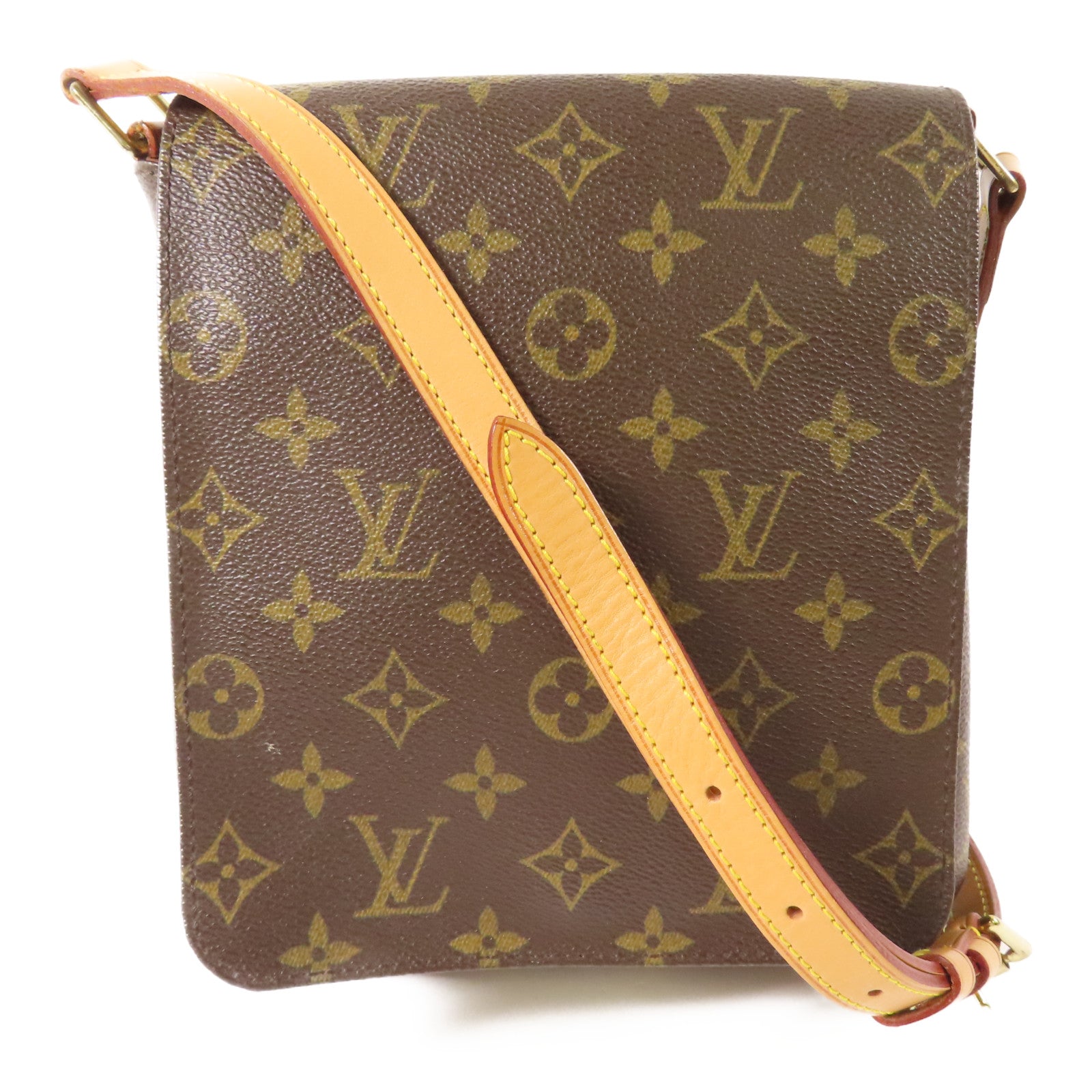 LOUIS VUITTON Monogram Musette Salsa金扣肩背袋棕色
