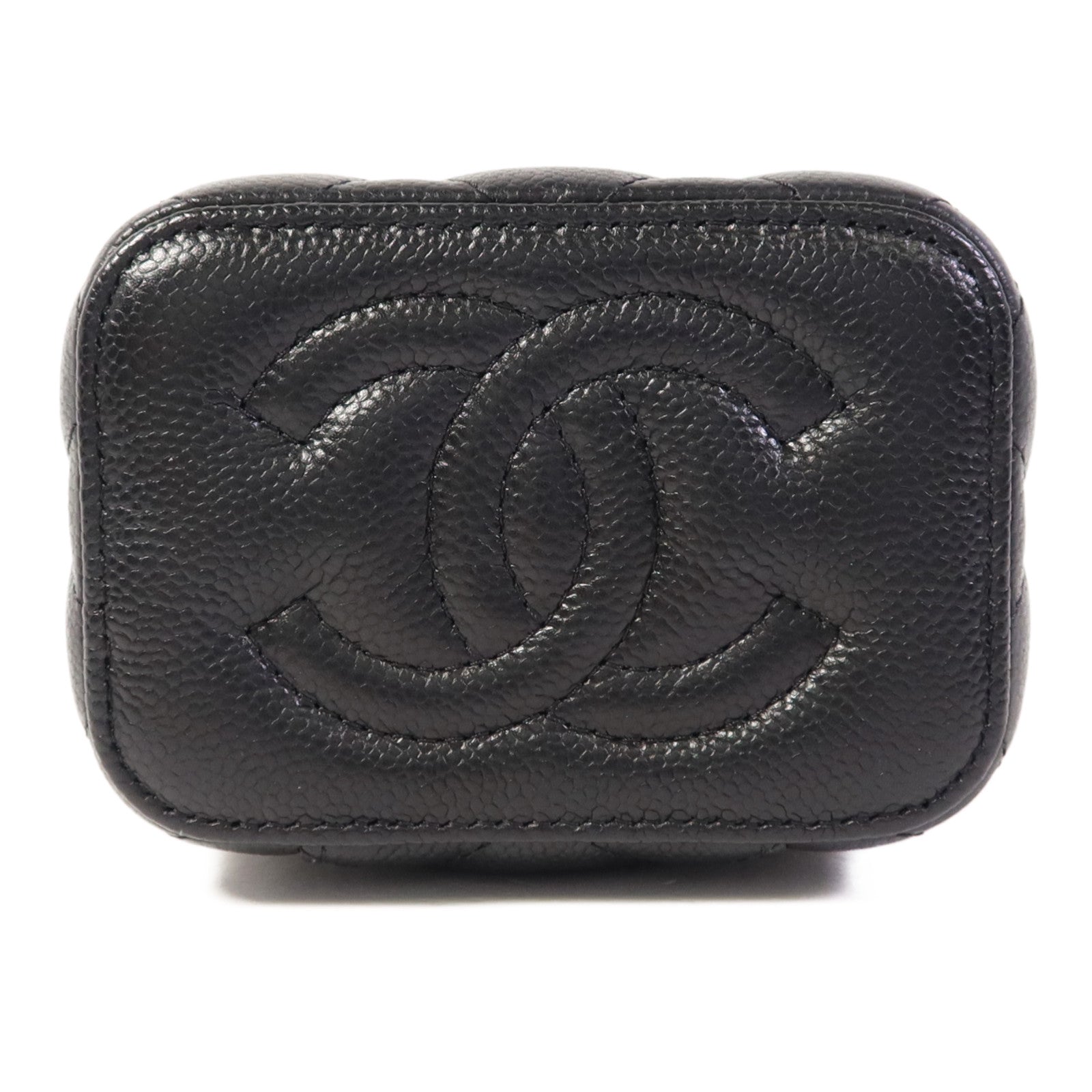 CHANEL 牛皮皮革Vanity Case金扣鏈帶肩背袋