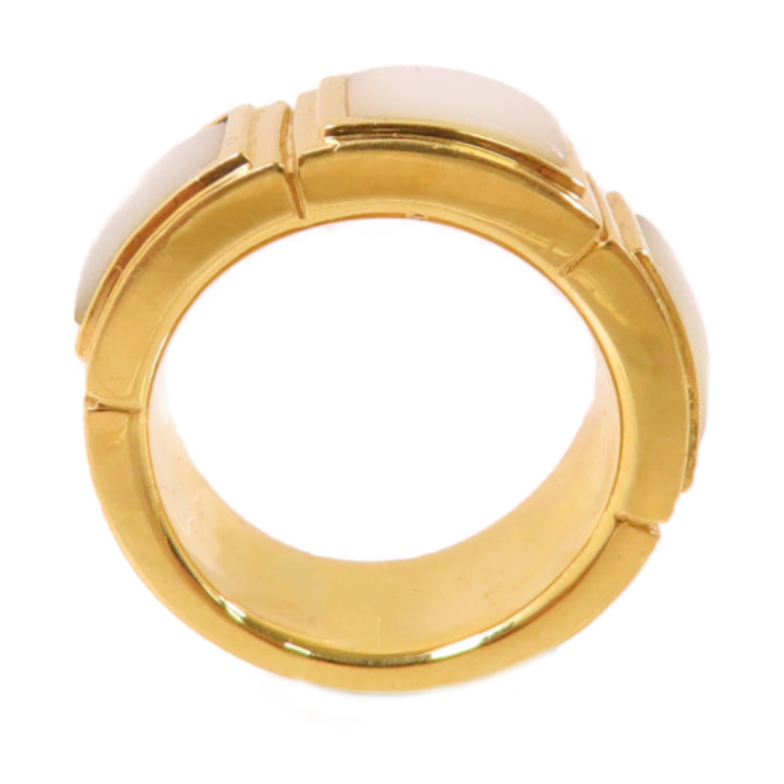 MAUBOUSSIN 18K黃金/珍珠母Mother of Pearl Ring戒指#53/US#5.25