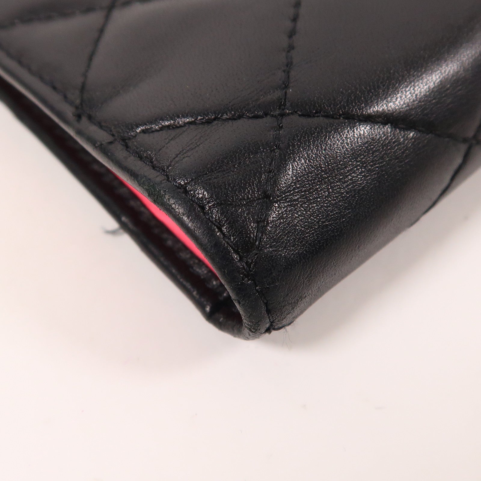 CHANEL 羊皮皮革Cambon Wallet銀扣長錢包