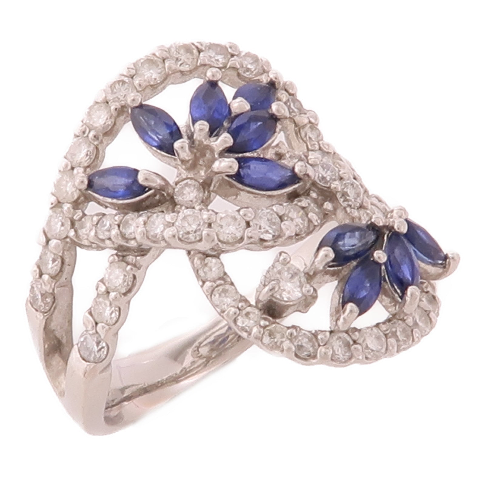 JEWELRY 【激減優惠】PT900鉑金/Sapphire/Diamond藍寶石/鑽石戒指