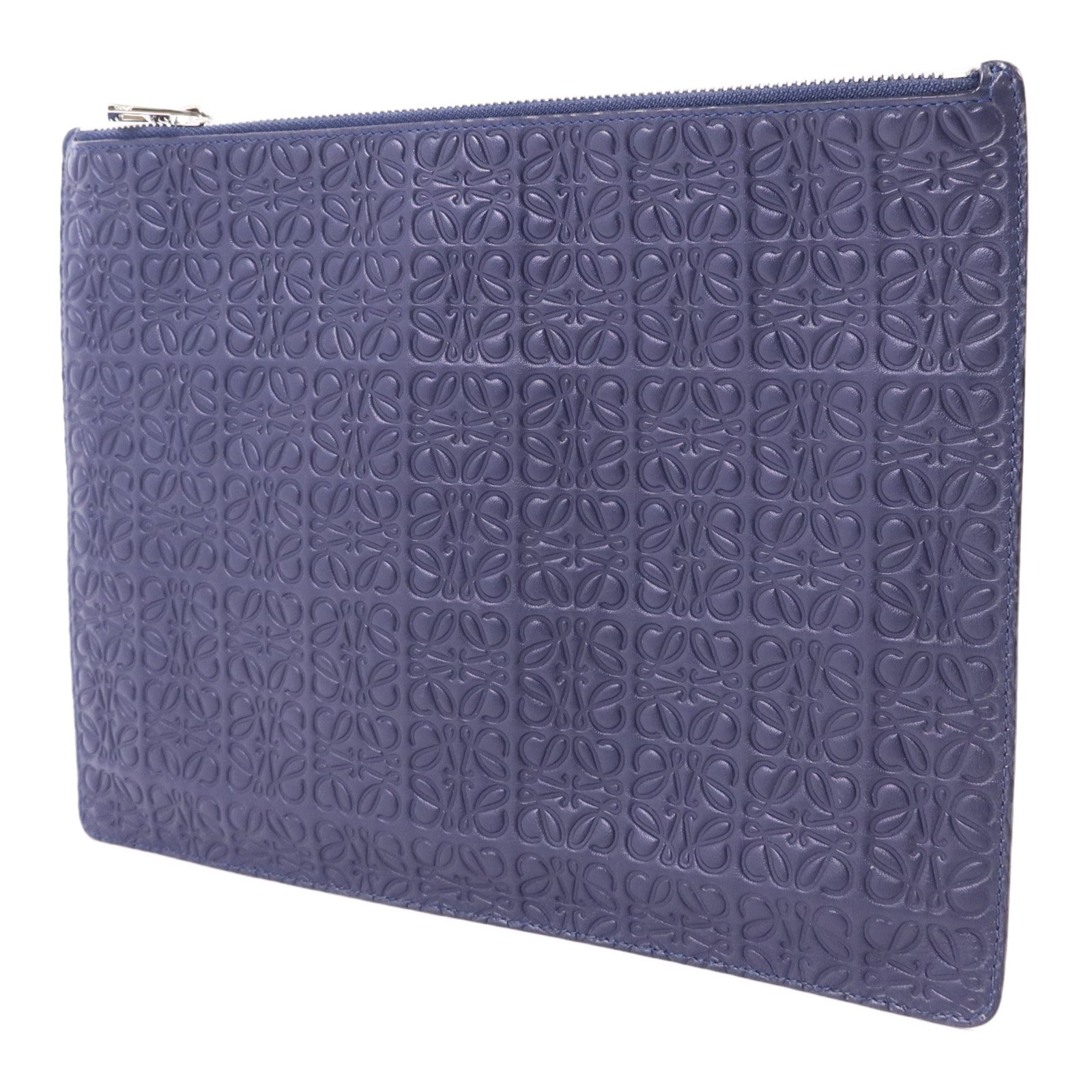 LOEWE 牛皮皮革Pouch銀扣小袋