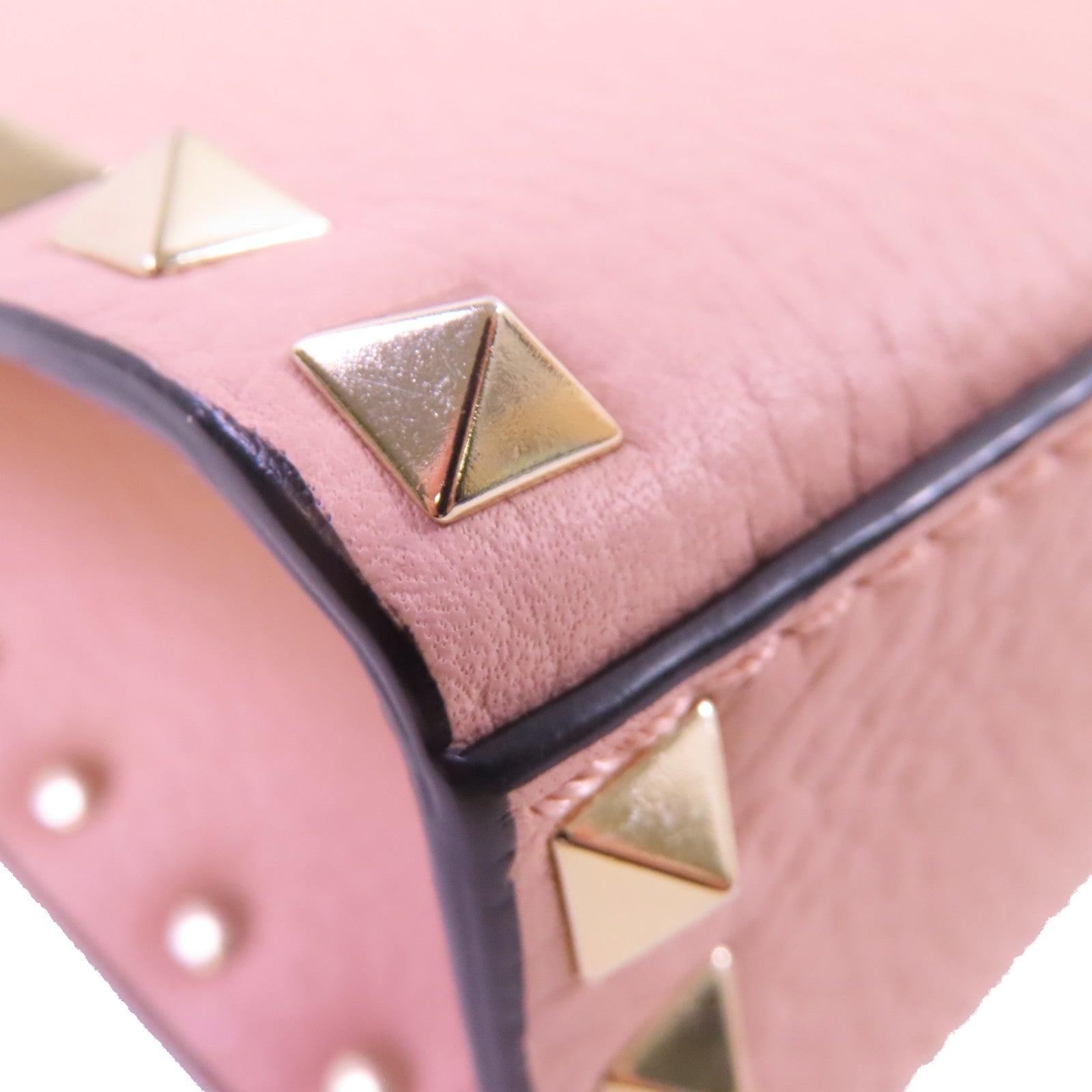 Valentino 牛皮皮革Rockstud Shoulder Bag金扣肩背袋粉紅色