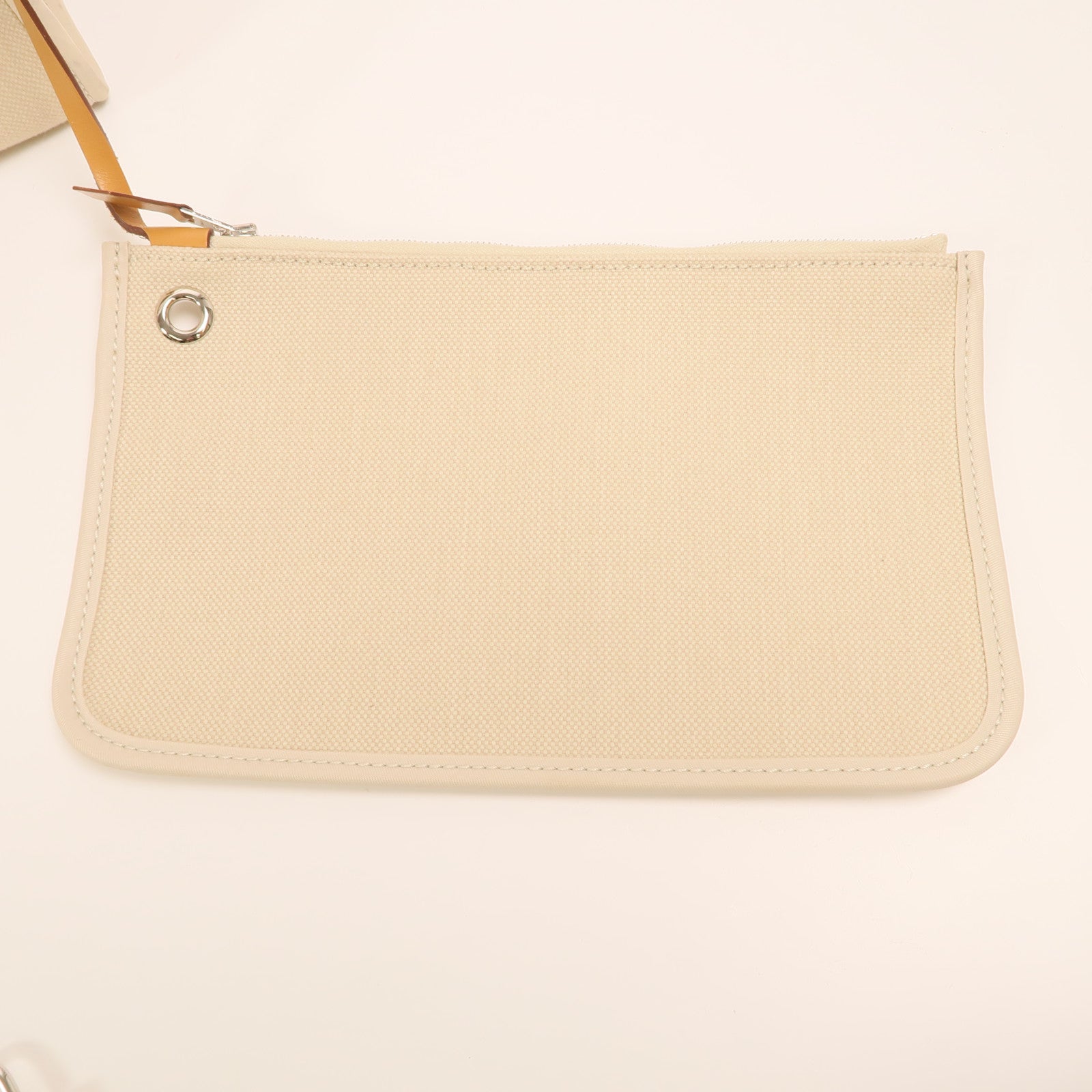 HERMES 帆布Herbag PM銀扣手挽肩背兩用袋Beton