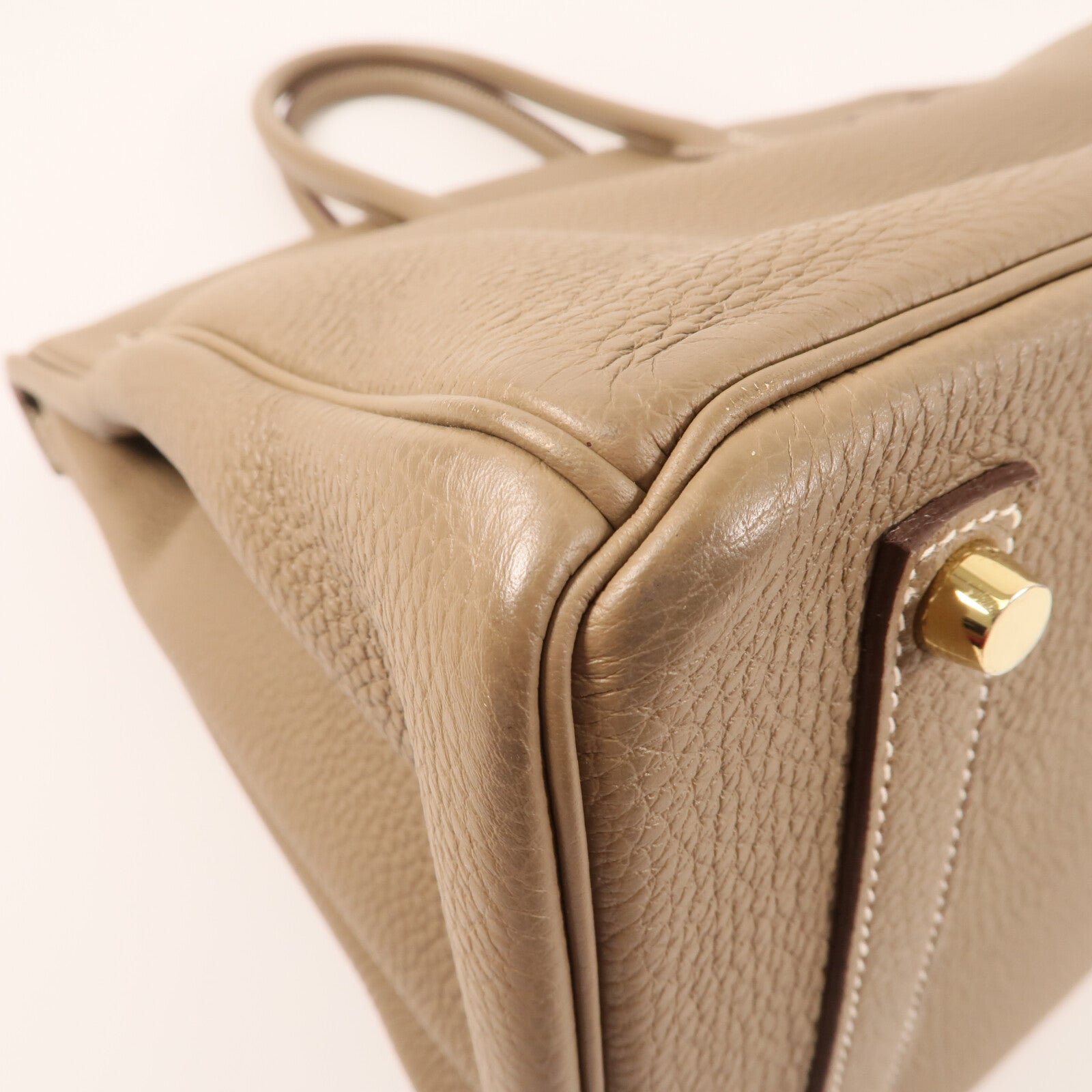 HERMES Togo皮革Birkin 35金扣手挽袋Etoupe