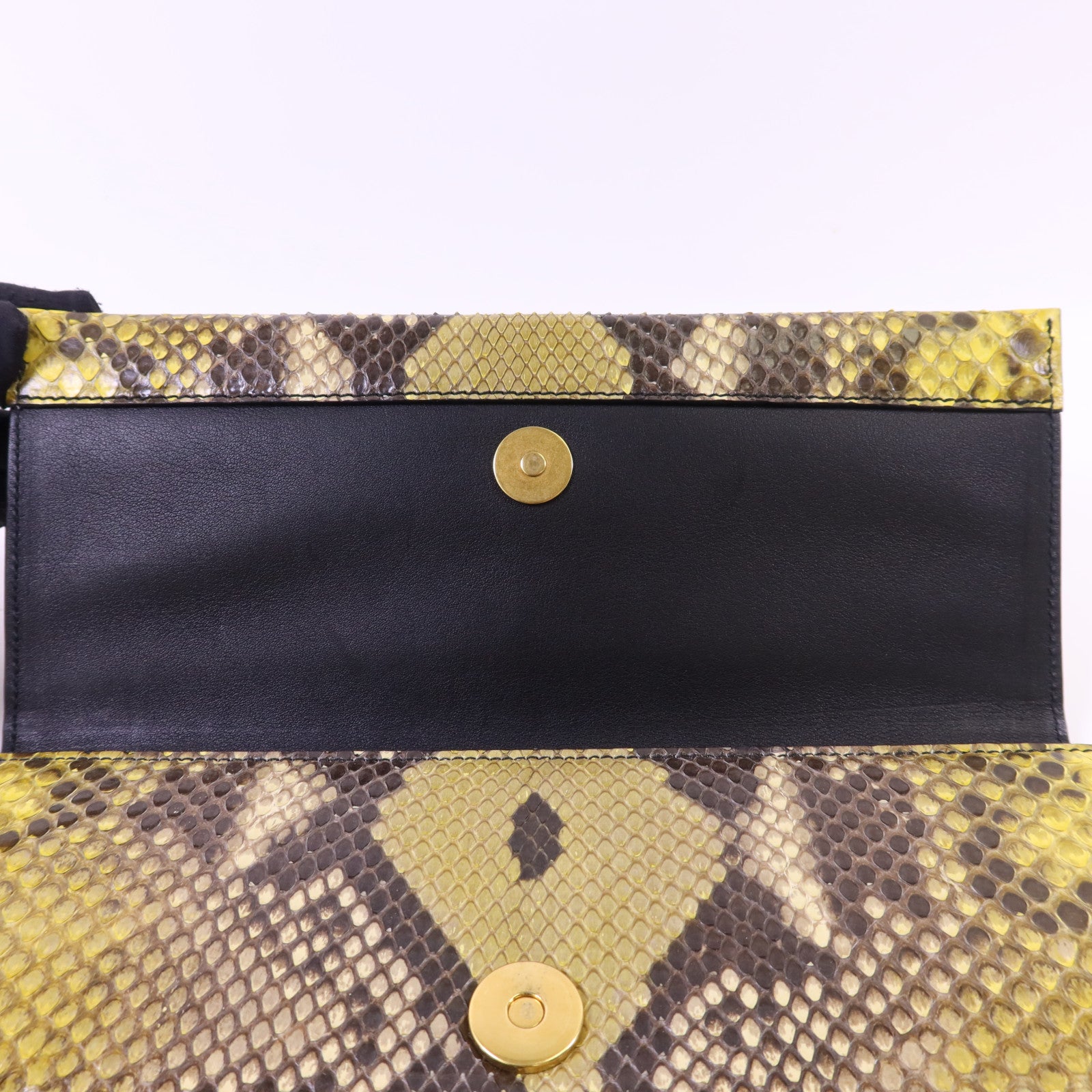 GUCCI 【激減優惠】蛇皮皮革Clutch金扣手拿包