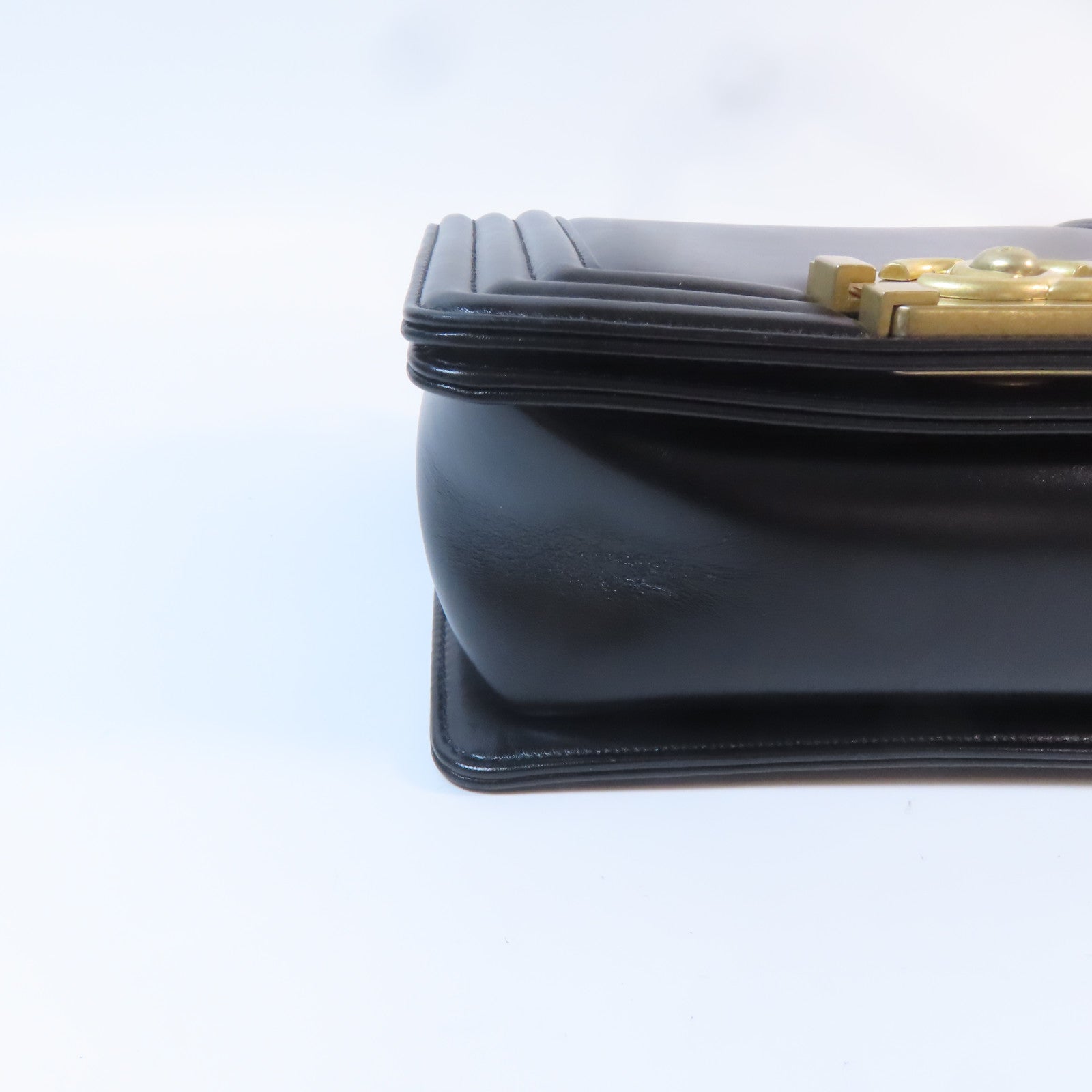CHANEL 【激減優惠】牛皮皮革Chain Shoulder金扣鏈帶肩背袋黑色