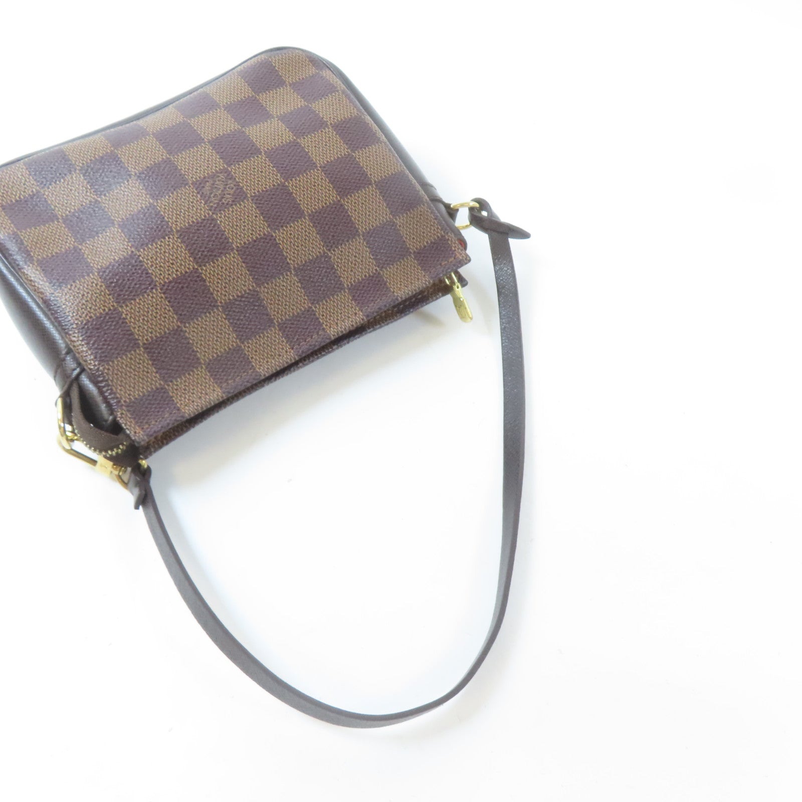 LOUIS VUITTON Damier Truth Makeup Bag金扣手挽袋啡色
