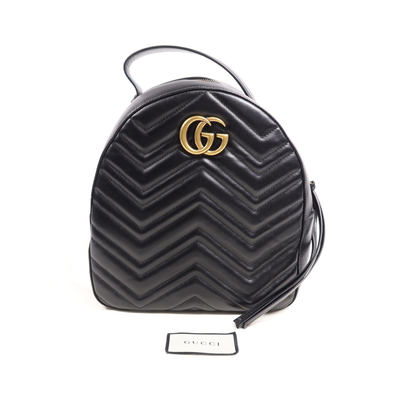 GUCCI 牛皮皮革GG Marmont Backpack金扣背包