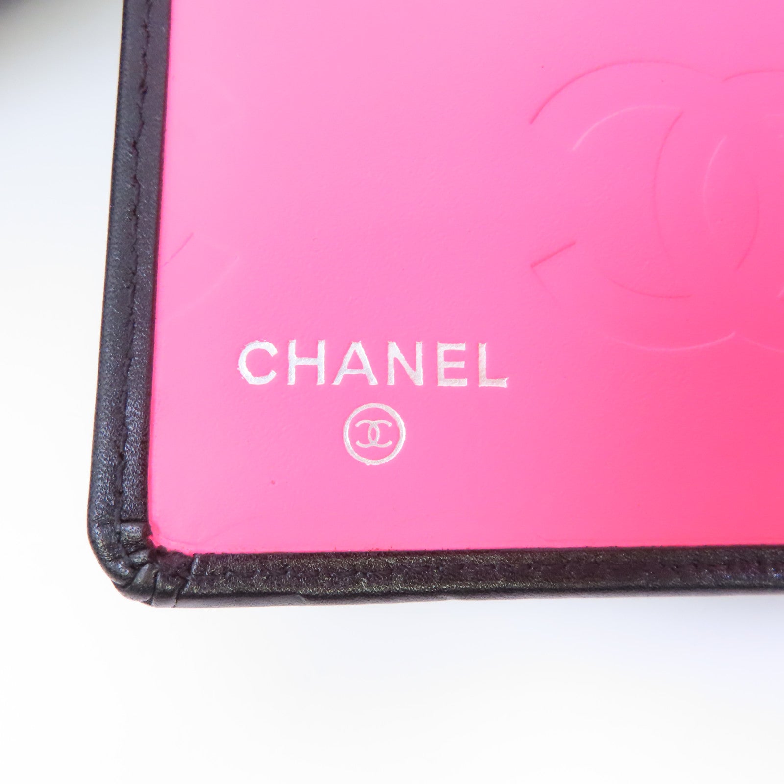 CHANEL 菱格牛皮皮革Cambon Wallet銀扣錢包黑色
