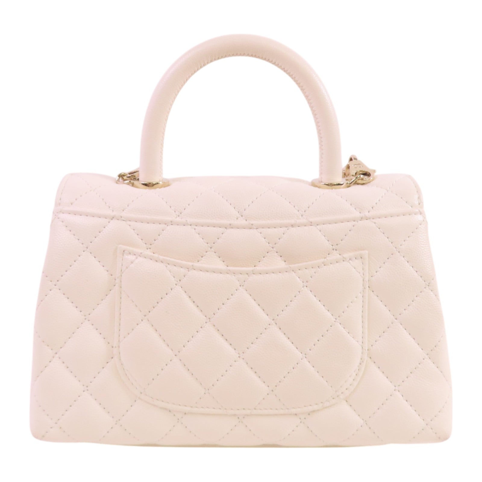 CHANEL 牛皮皮革CoCo Handle 2Way Shoulder Bag金扣鏈帶手挽肩背兩用袋