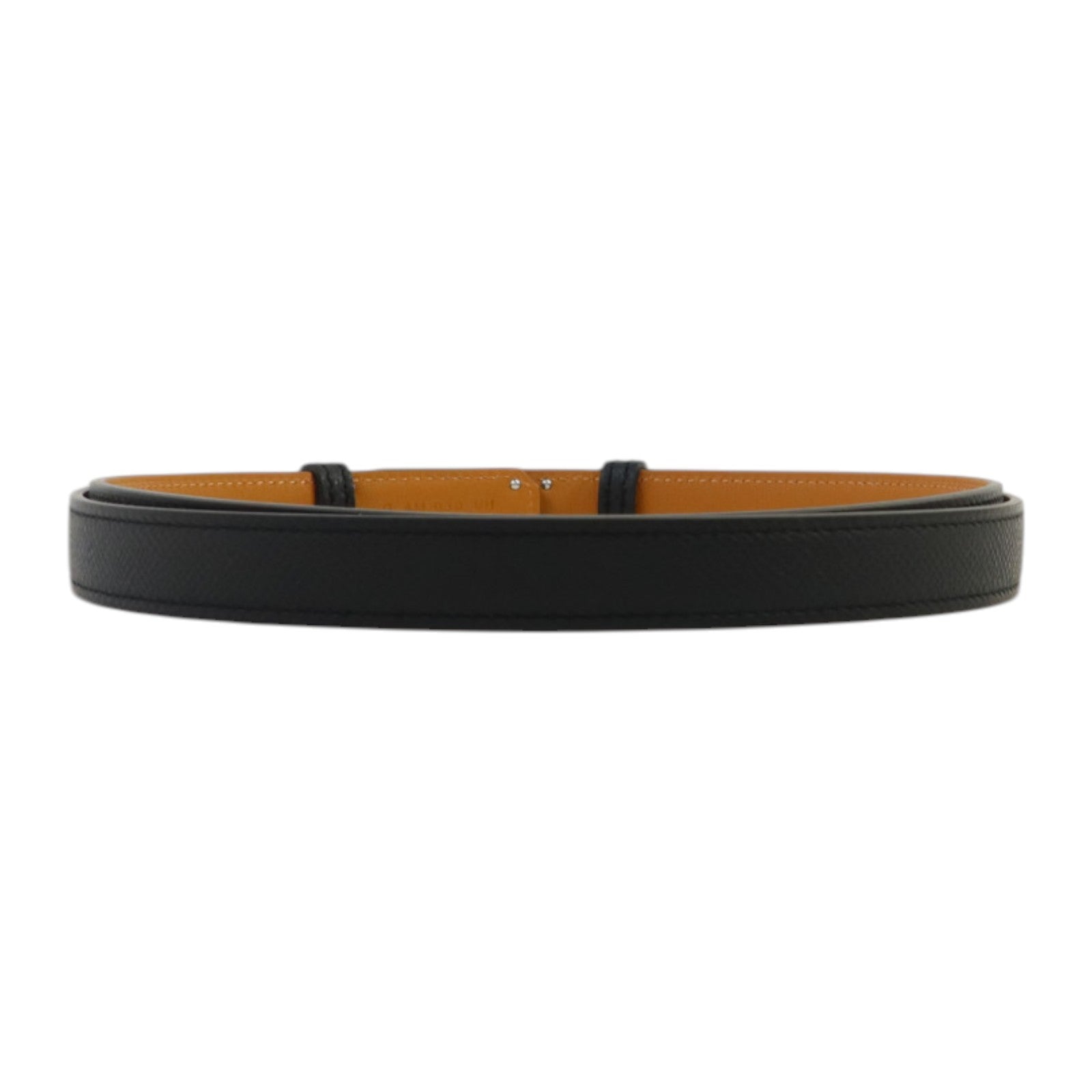 HERMES Epsom皮革Kelly 18 Belt銀扣皮帶Noir