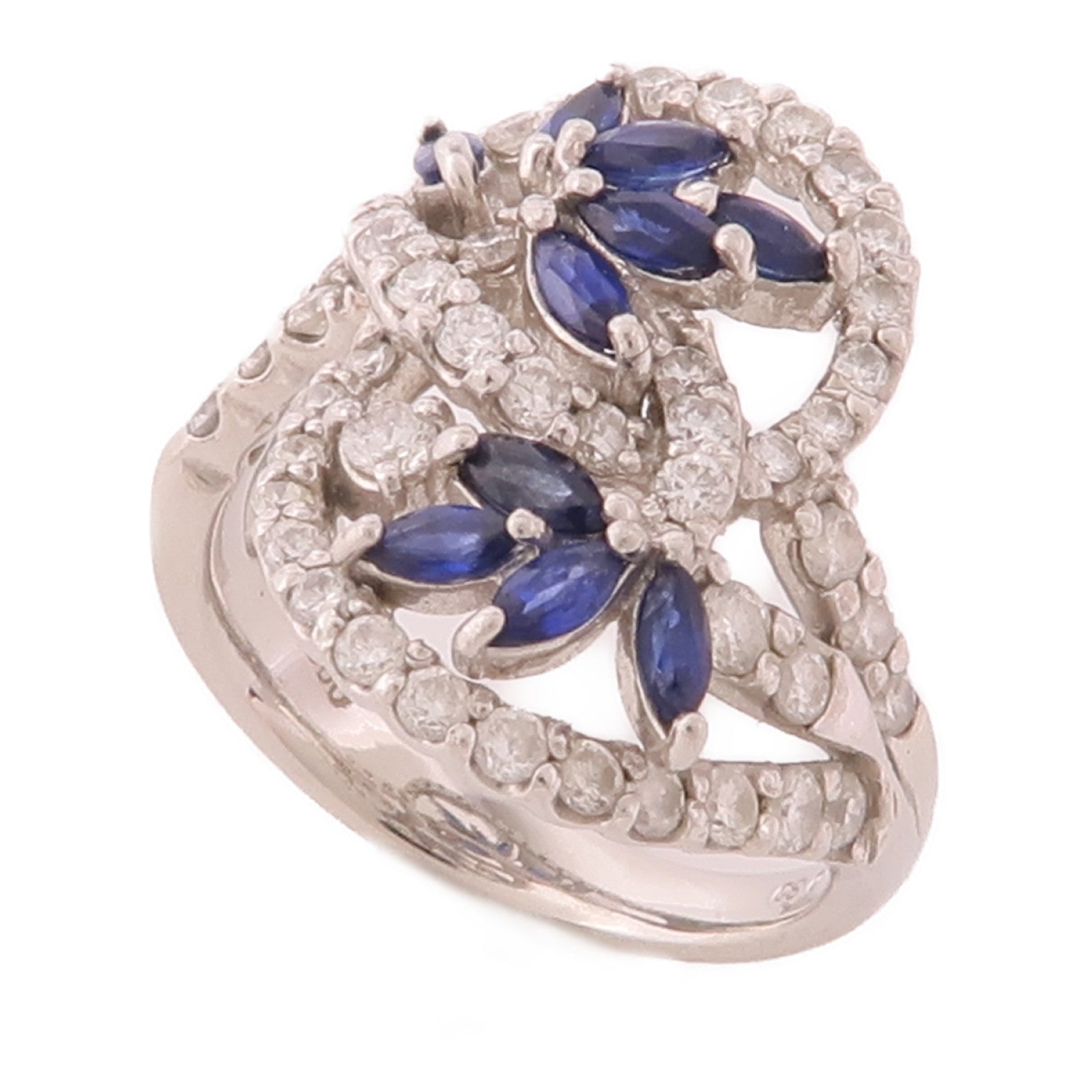 JEWELRY 【激減優惠】PT900鉑金/Sapphire/Diamond藍寶石/鑽石戒指