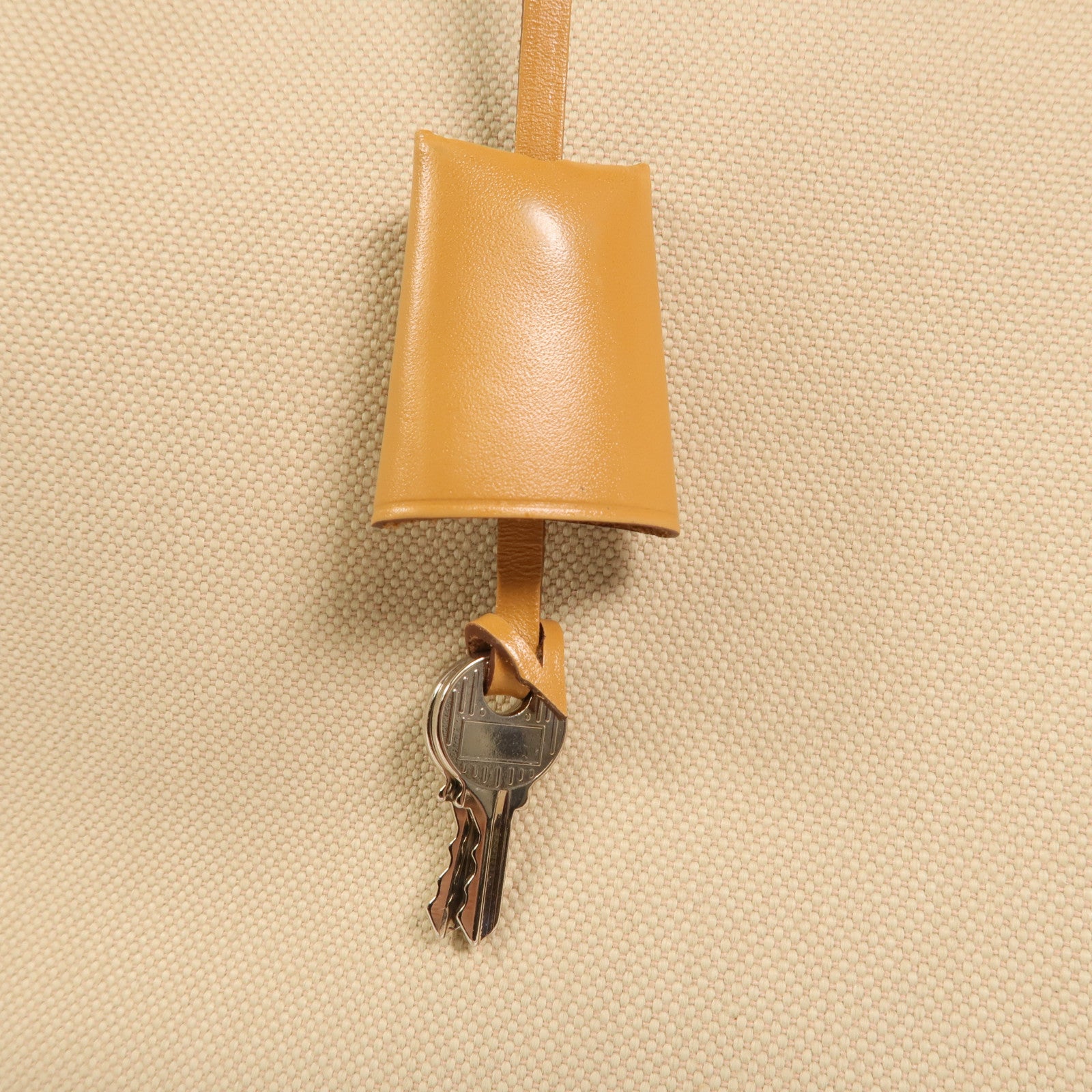 HERMES 帆布Herbag PM銀扣手挽肩背兩用袋Beton