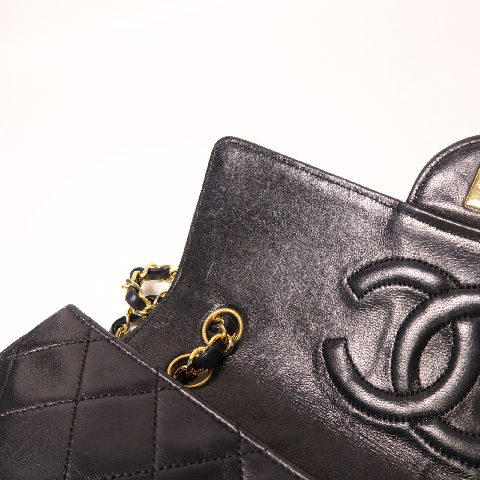 CHANEL 羊皮皮革Chain Shoulder金扣肩背袋