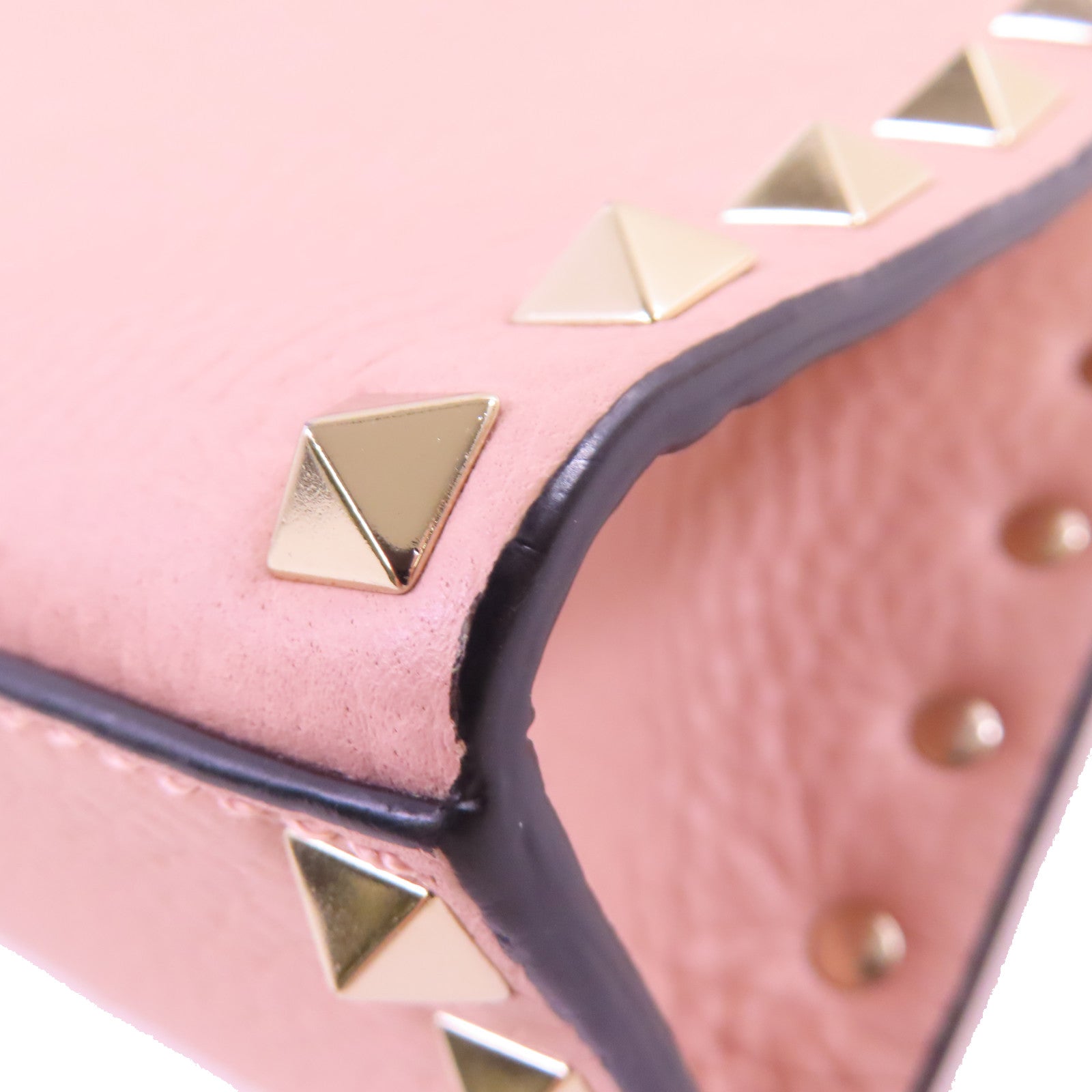 Valentino 牛皮皮革Rockstud Shoulder Bag金扣肩背袋粉紅色