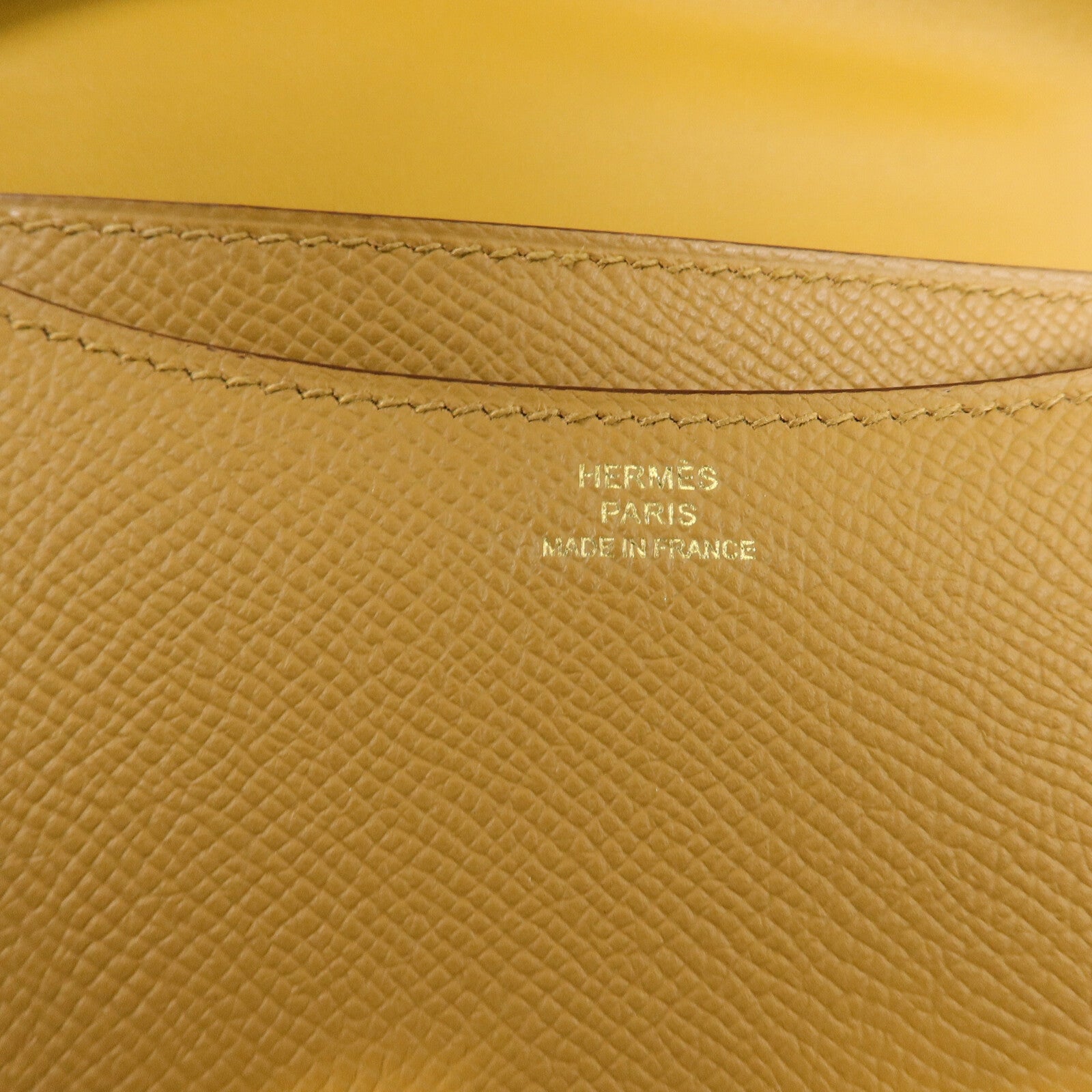 HERMES Epsom皮革Constance Mini肩背袋Sesame