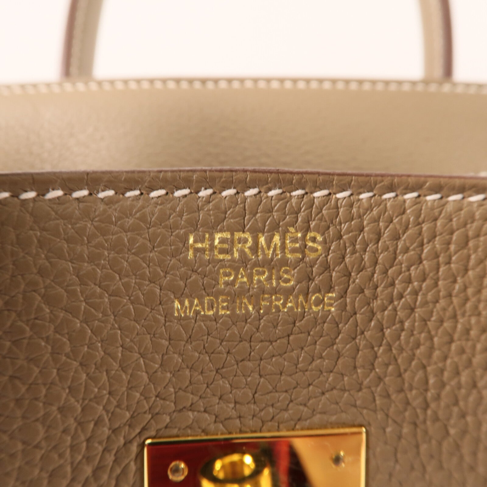 HERMES Togo皮革Birkin 35金扣手挽袋Etoupe