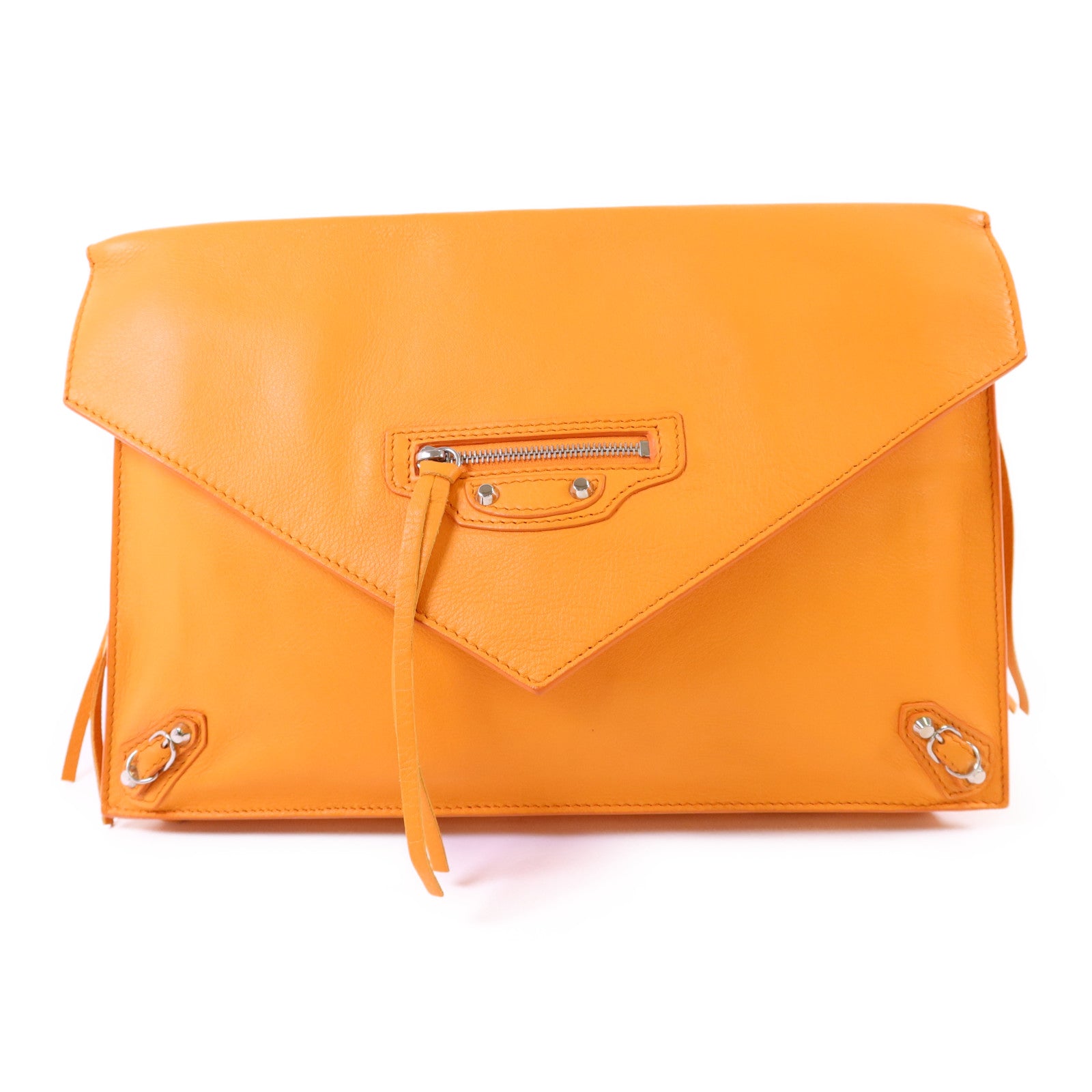 BALENCIAGA 牛皮皮革Clutch Bag銀扣手拿包
