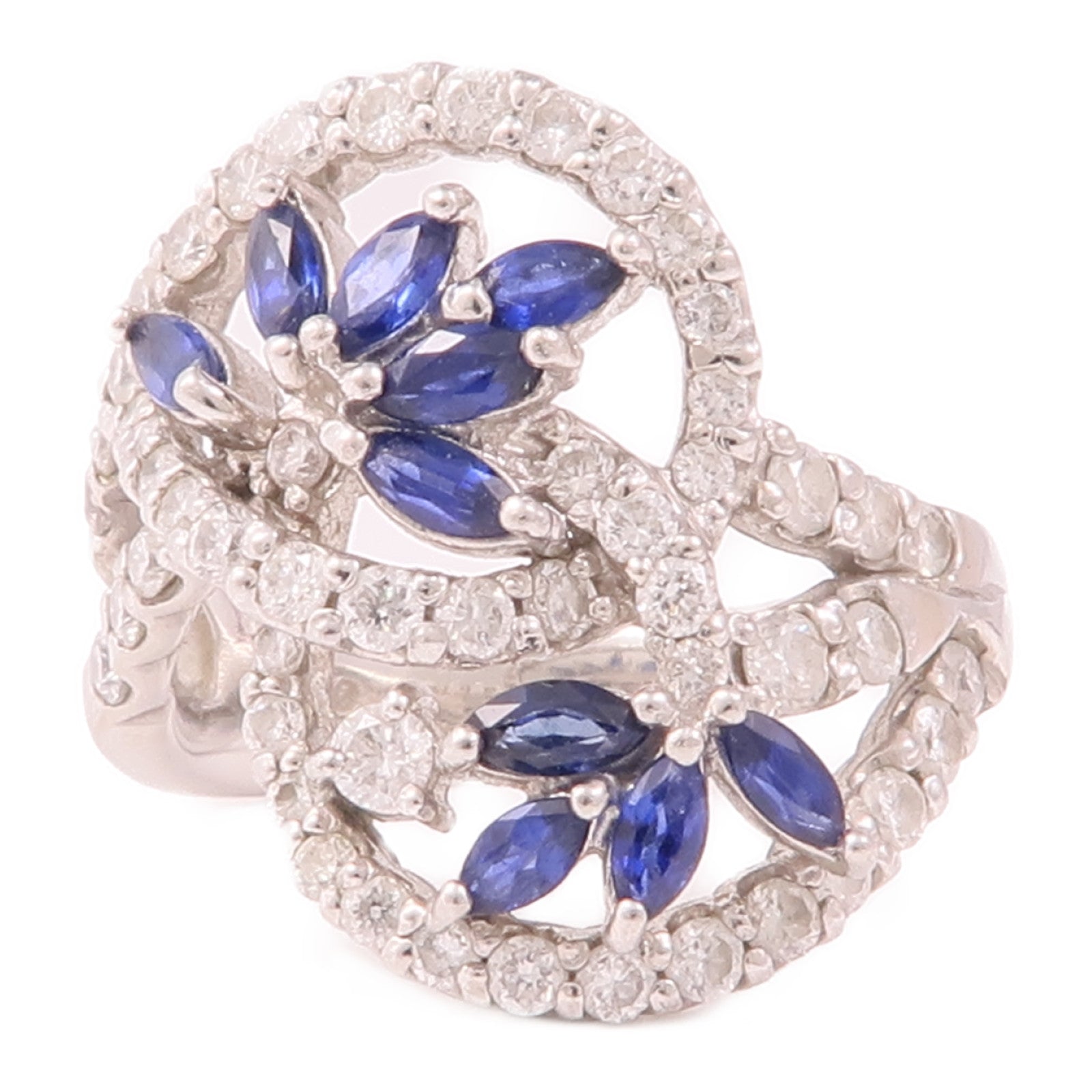 JEWELRY 【激減優惠】PT900鉑金/Sapphire/Diamond藍寶石/鑽石戒指