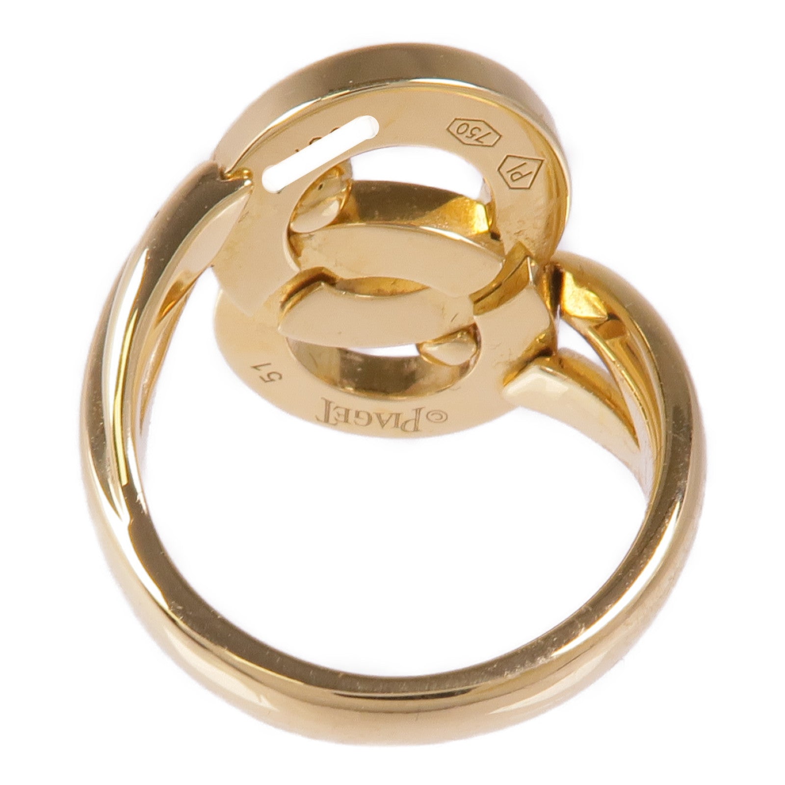PIAGET 18K黃金Possession鑽石戒指Piaget#51/US#5.5