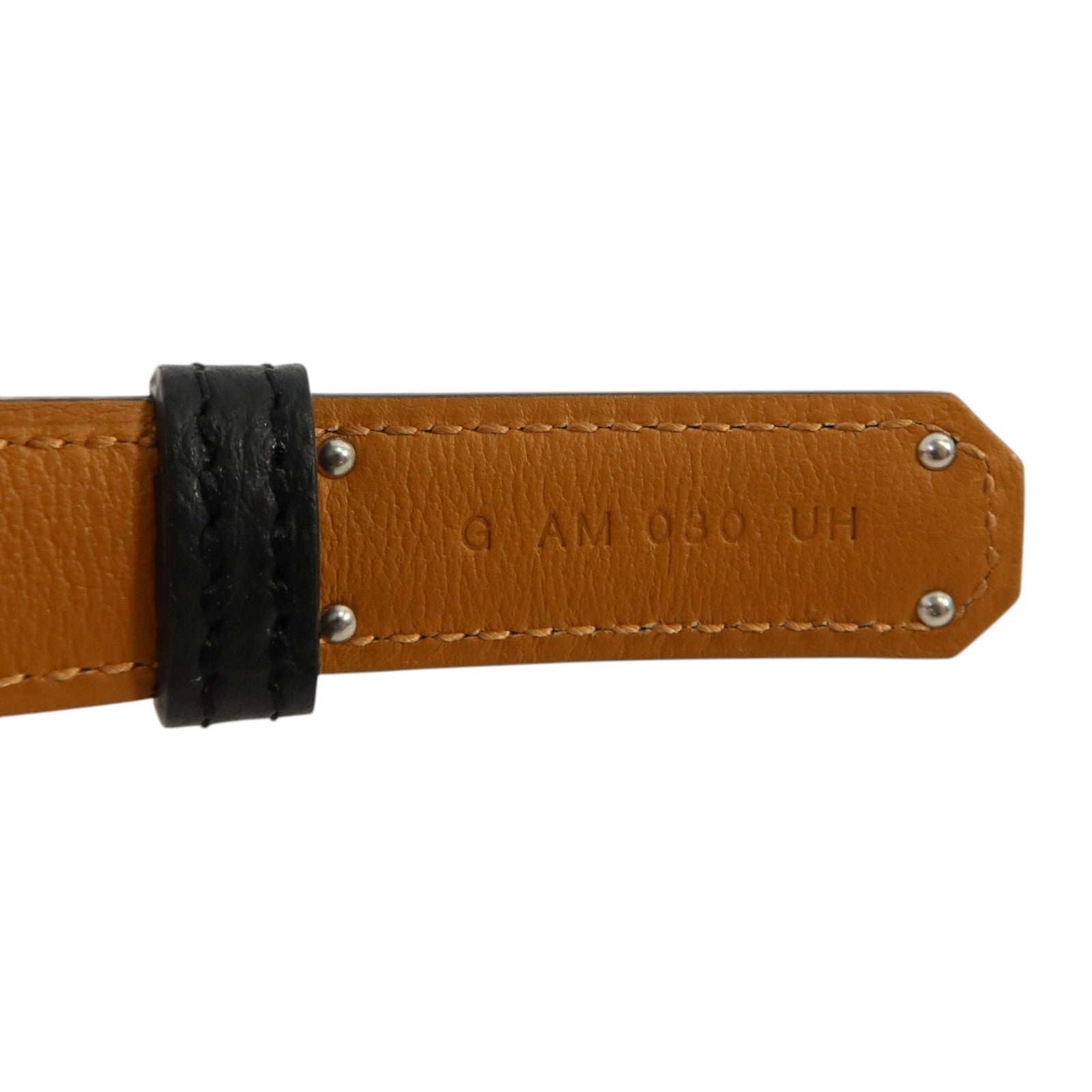 HERMES Epsom皮革Kelly 18 Belt銀扣皮帶Noir