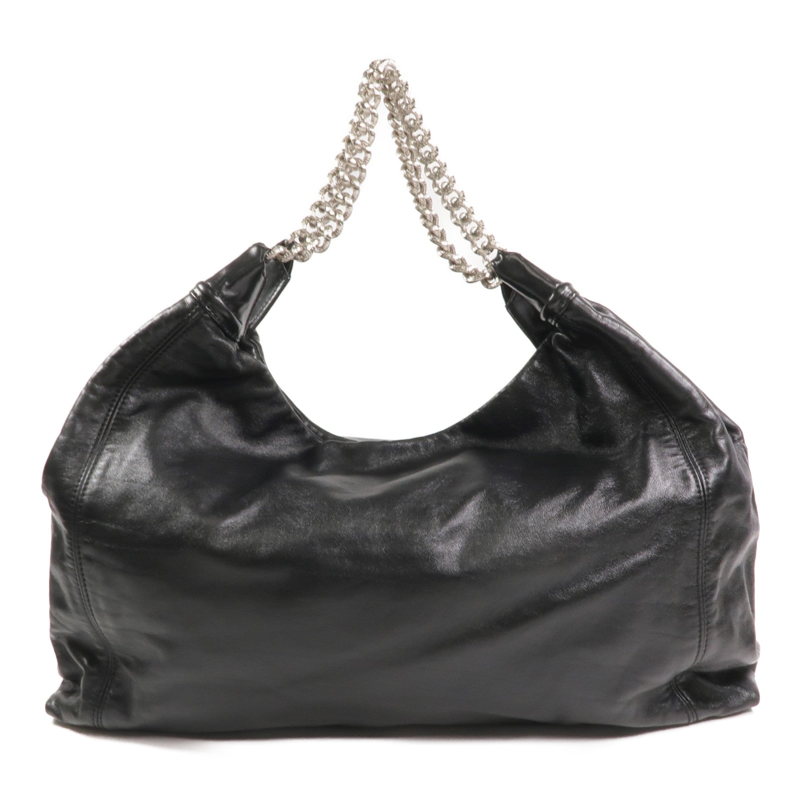 CHANEL 牛皮皮革Vintage Chain Shoulder Bag銀扣鏈帶肩背袋