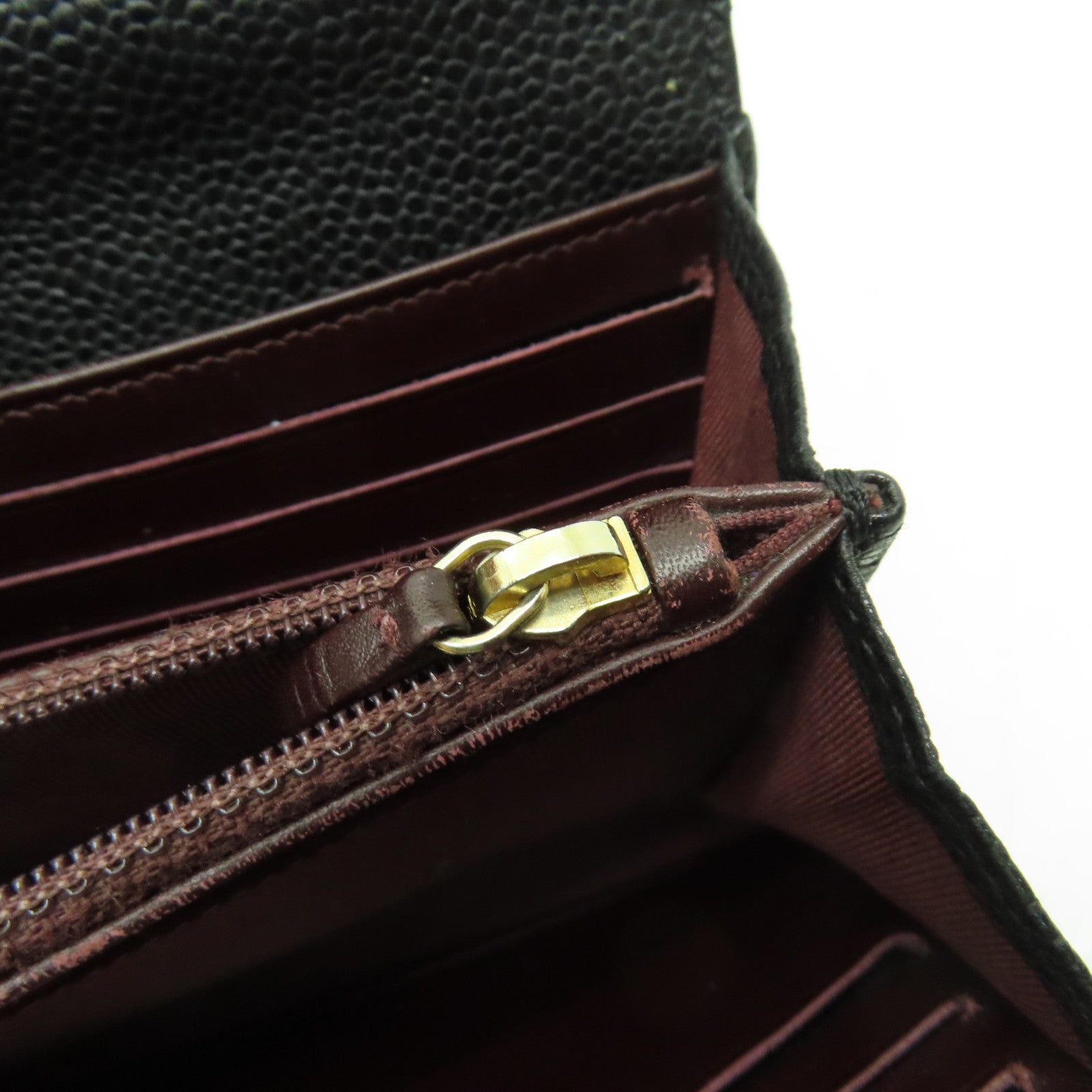 CHANEL 菱格Caviar皮革Long Wallet金扣長錢包黑色