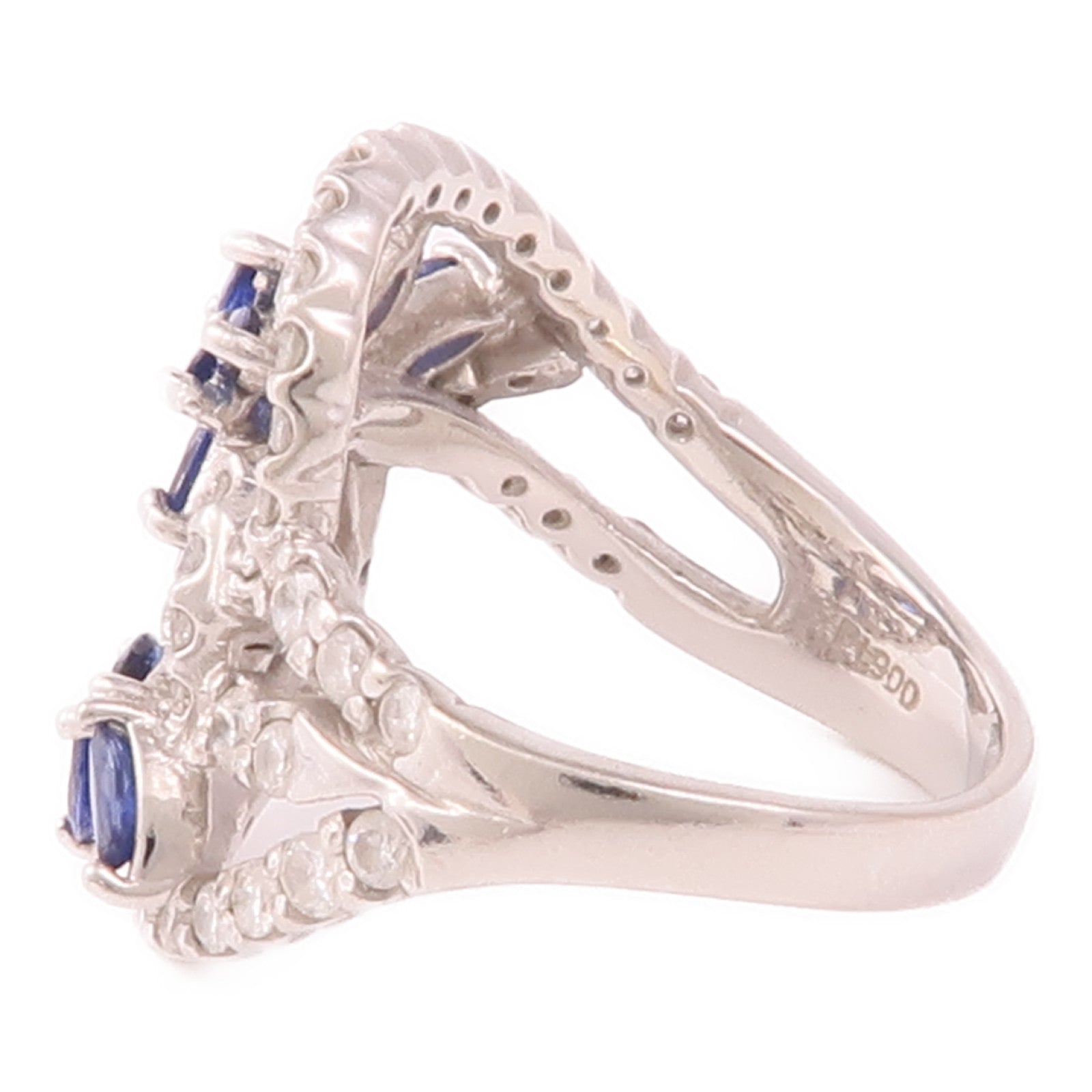 JEWELRY 【激減優惠】PT900鉑金/Sapphire/Diamond藍寶石/鑽石戒指