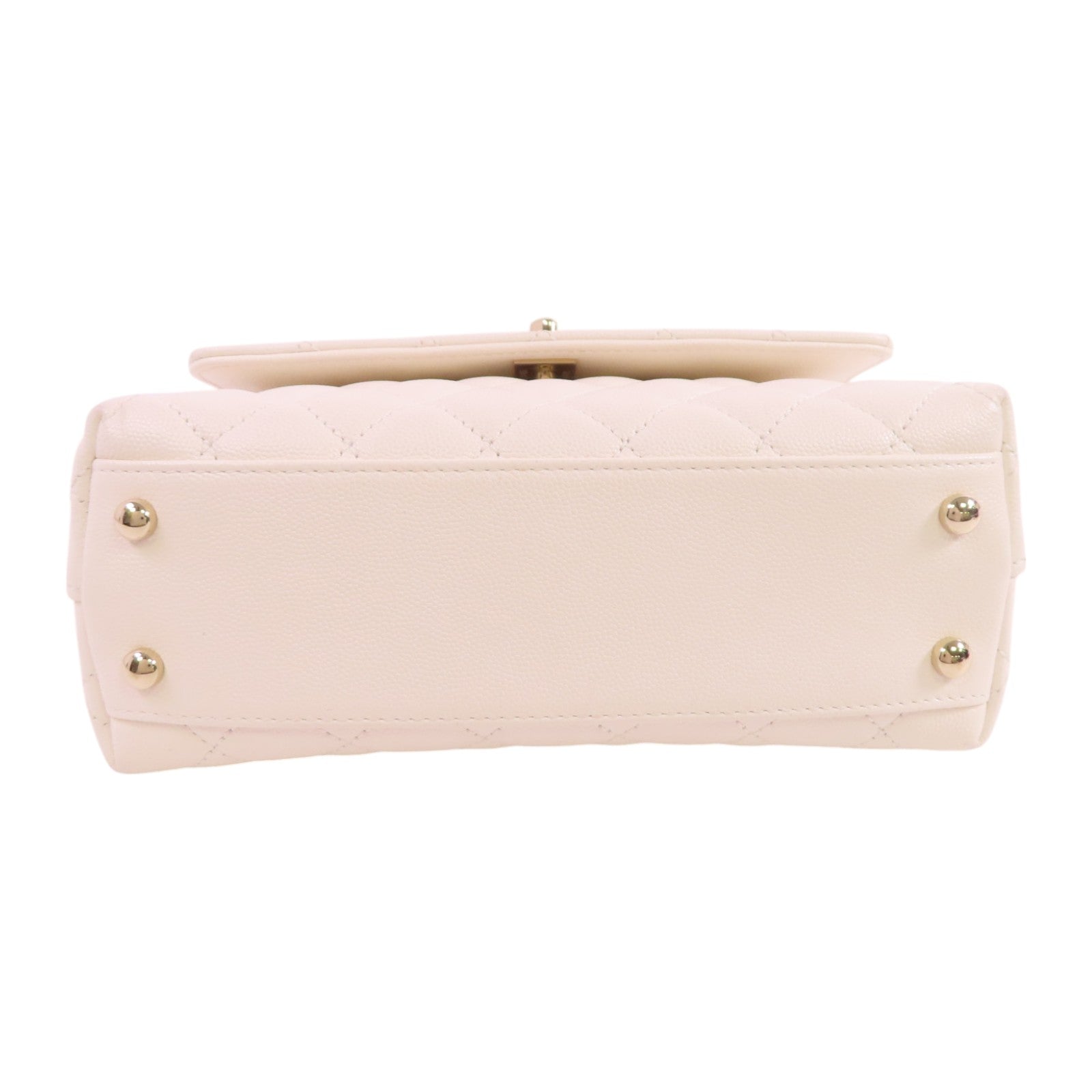 CHANEL 牛皮皮革CoCo Handle 2Way Shoulder Bag金扣鏈帶手挽肩背兩用袋