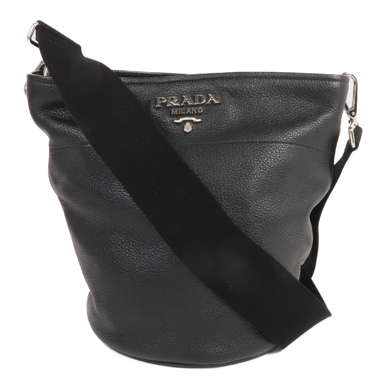 PRADA 牛皮皮革Shoulder Bag銀扣肩背袋