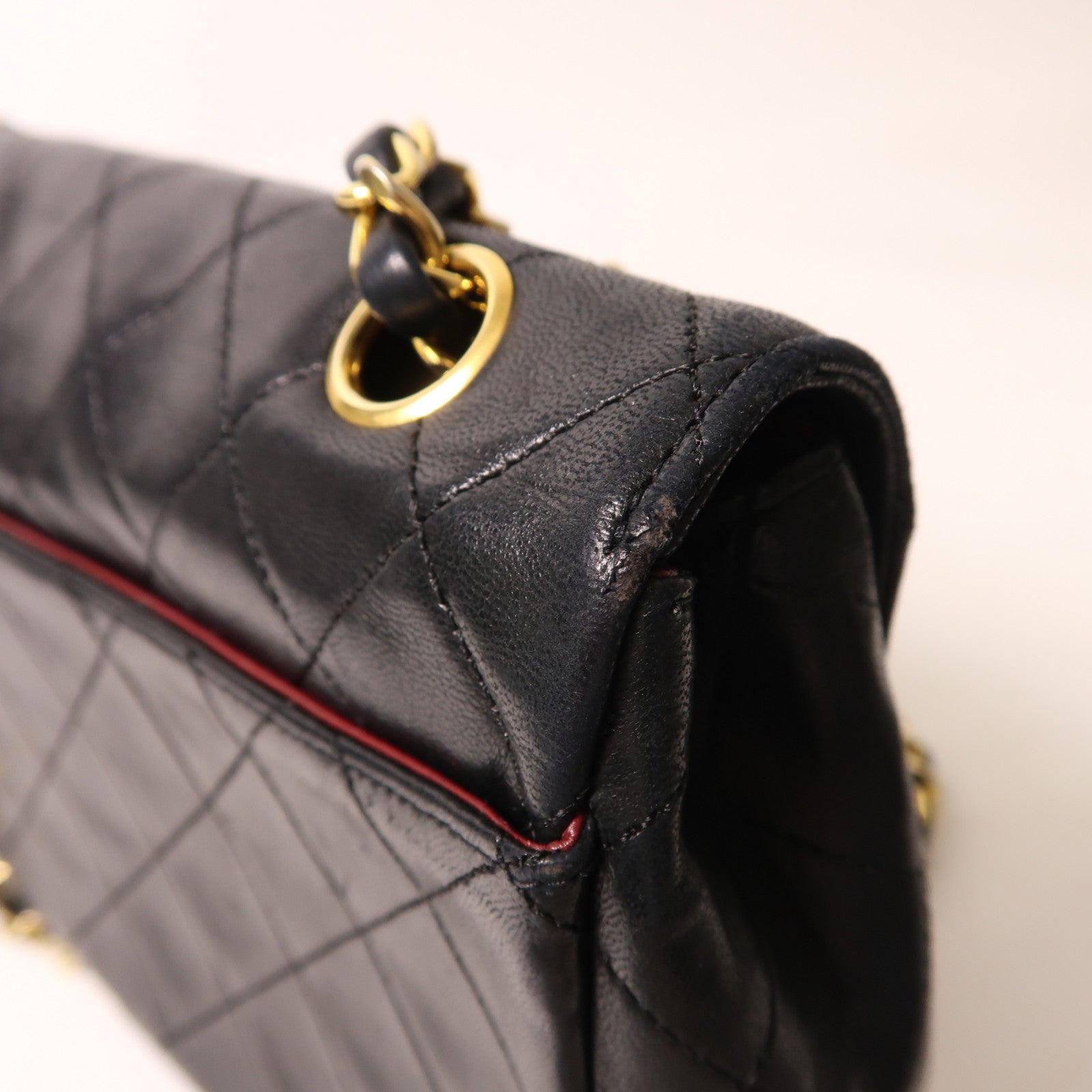 CHANEL 羊皮皮革Chain Shoulder金扣肩背袋