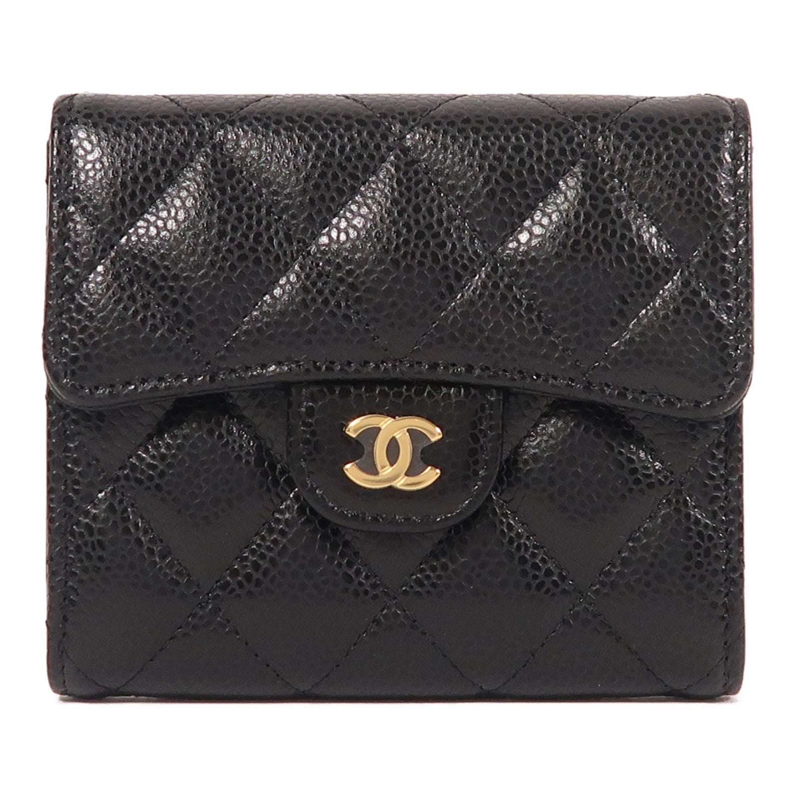 CHANEL 牛皮皮革Wallet金扣錢包